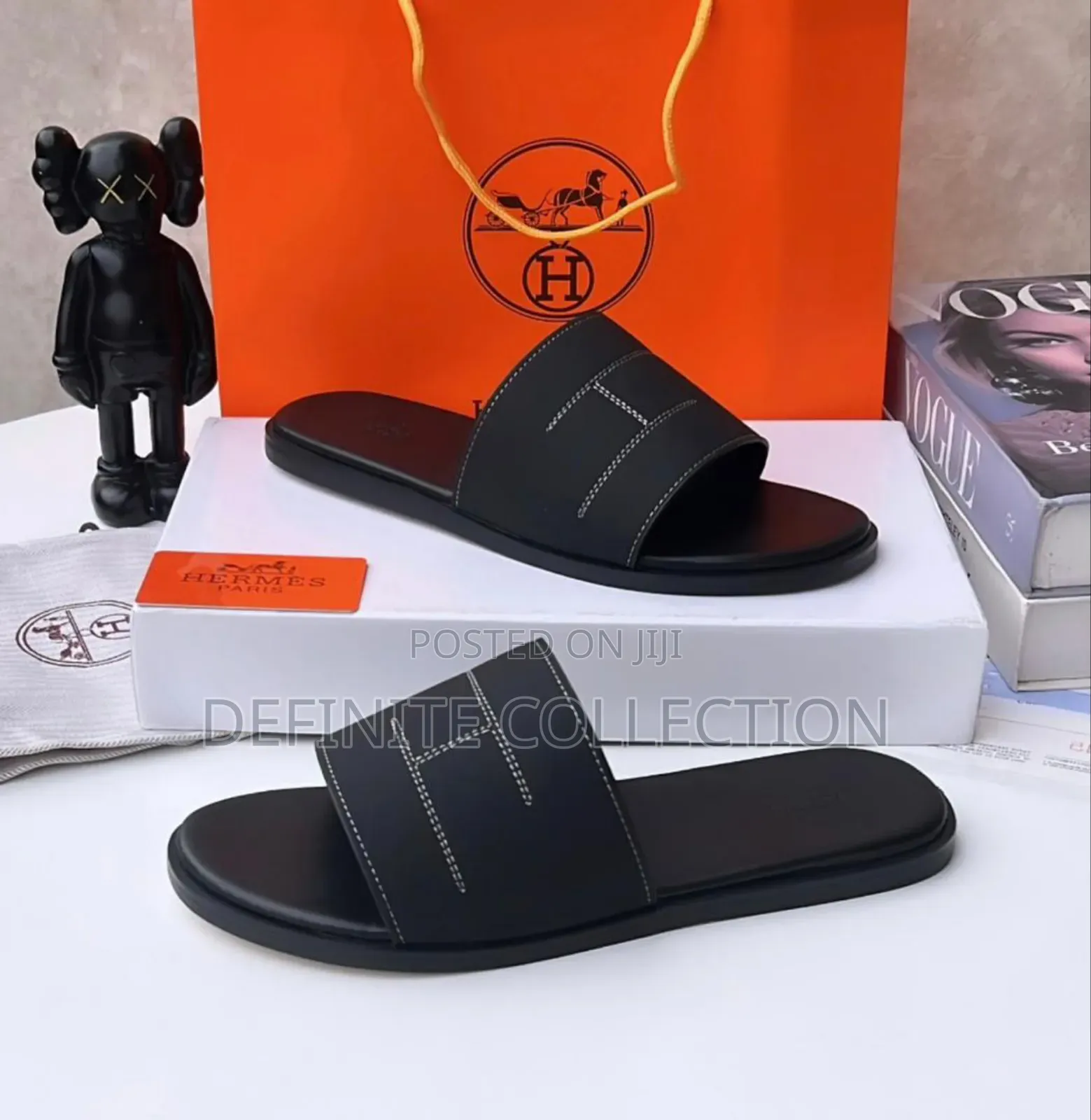 Original Hermes Leather Slippers