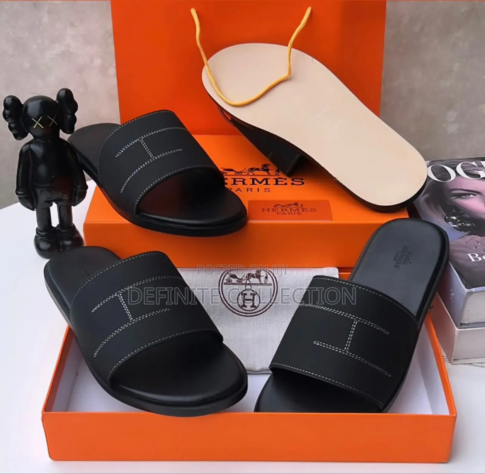 Original Hermes Leather Slippers
