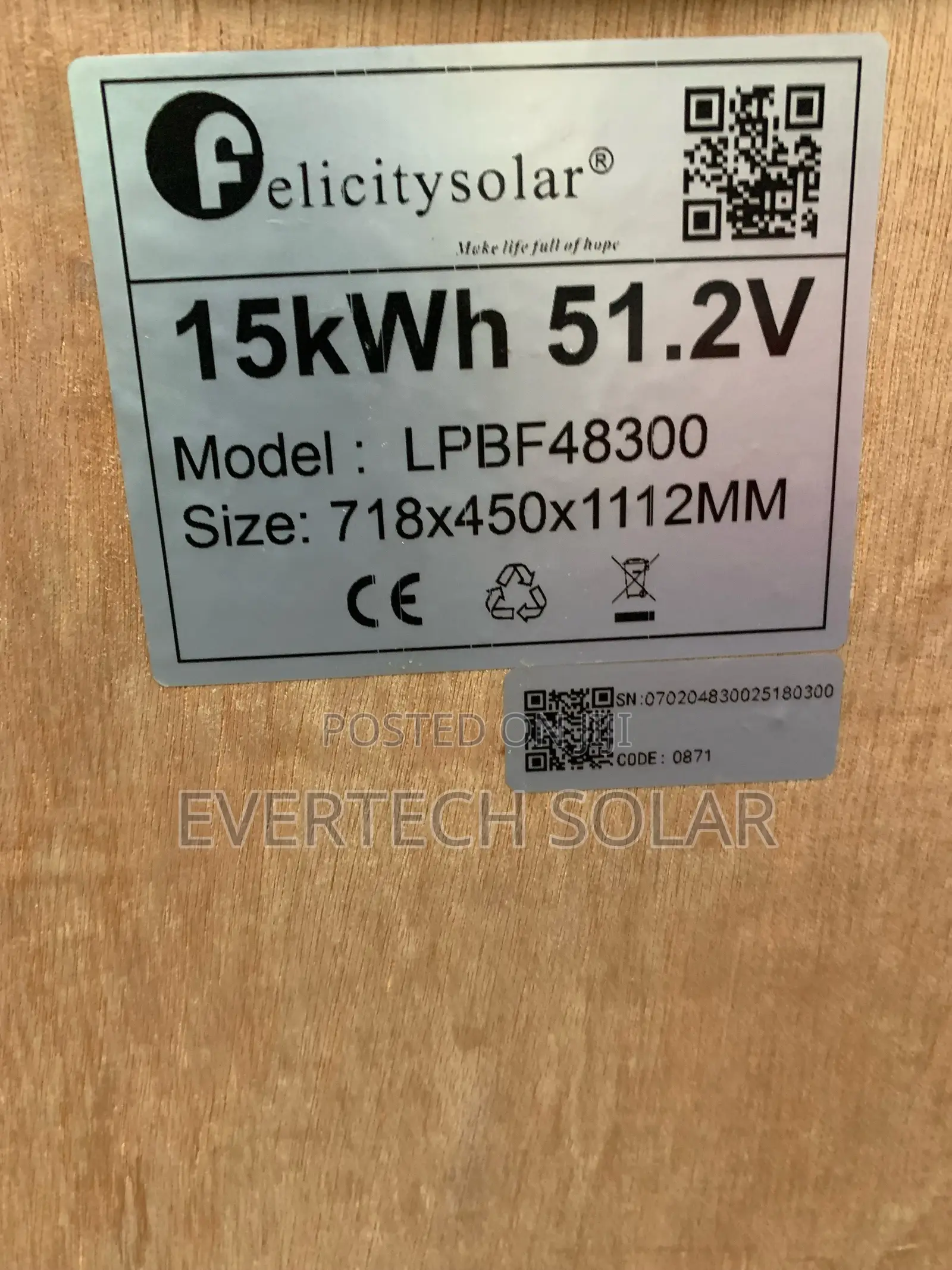 15kwh$ Felicity 51.2v Lithium Battery Backup System