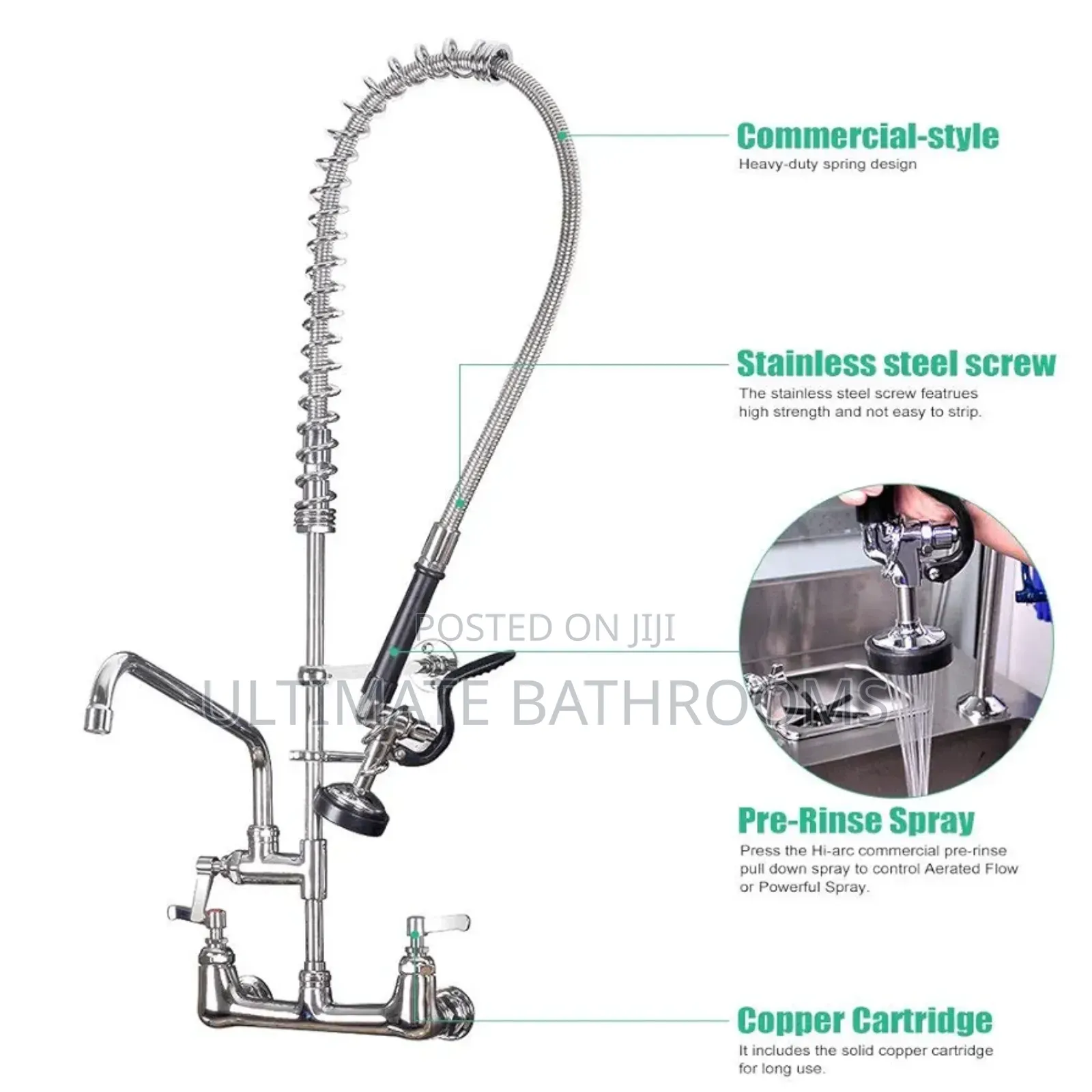 Wall Mounted Industrial Kitchen Mixer Faucet