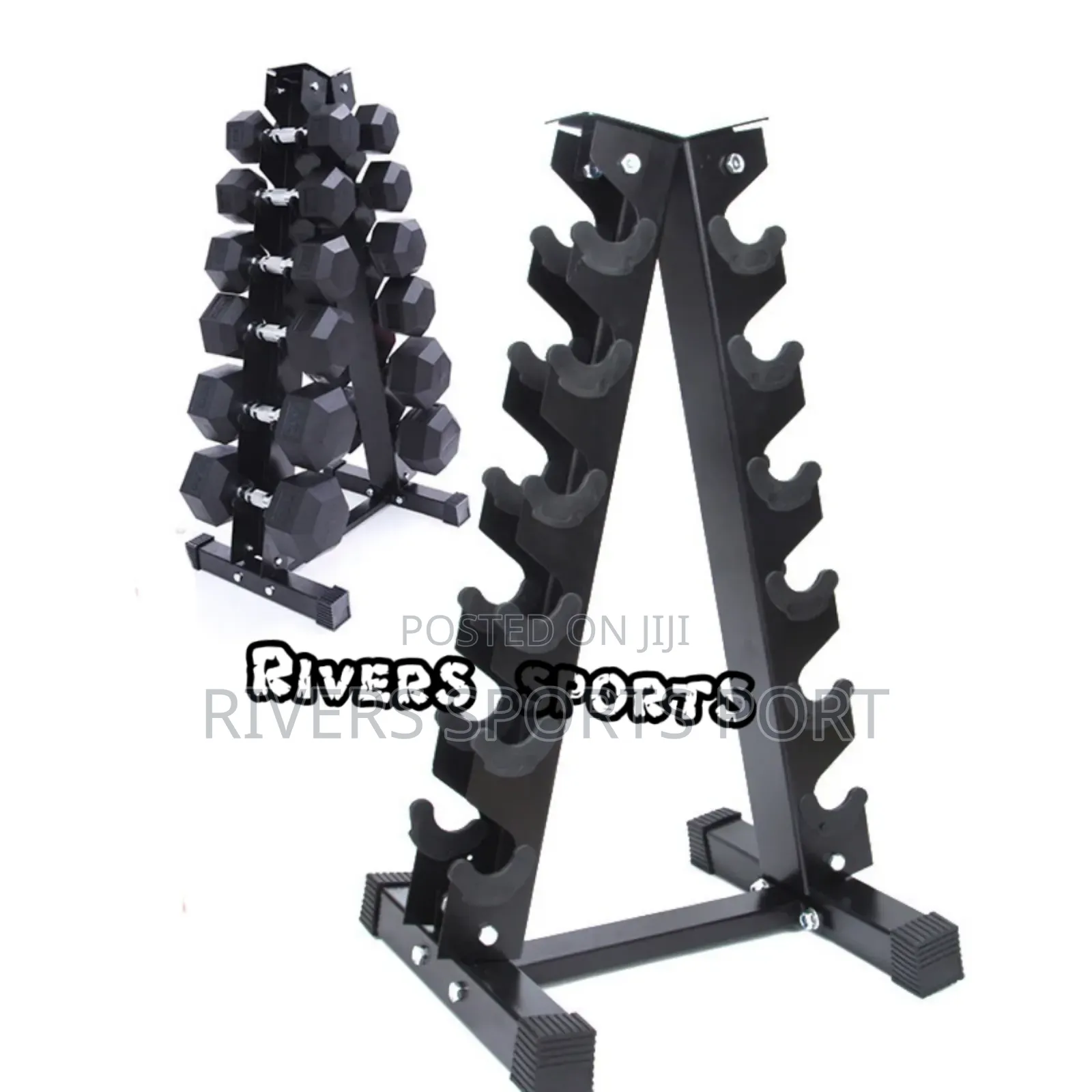 6 Tier/Step a-Frame Dumbbell Rack, 12 Dumbbell Organiser