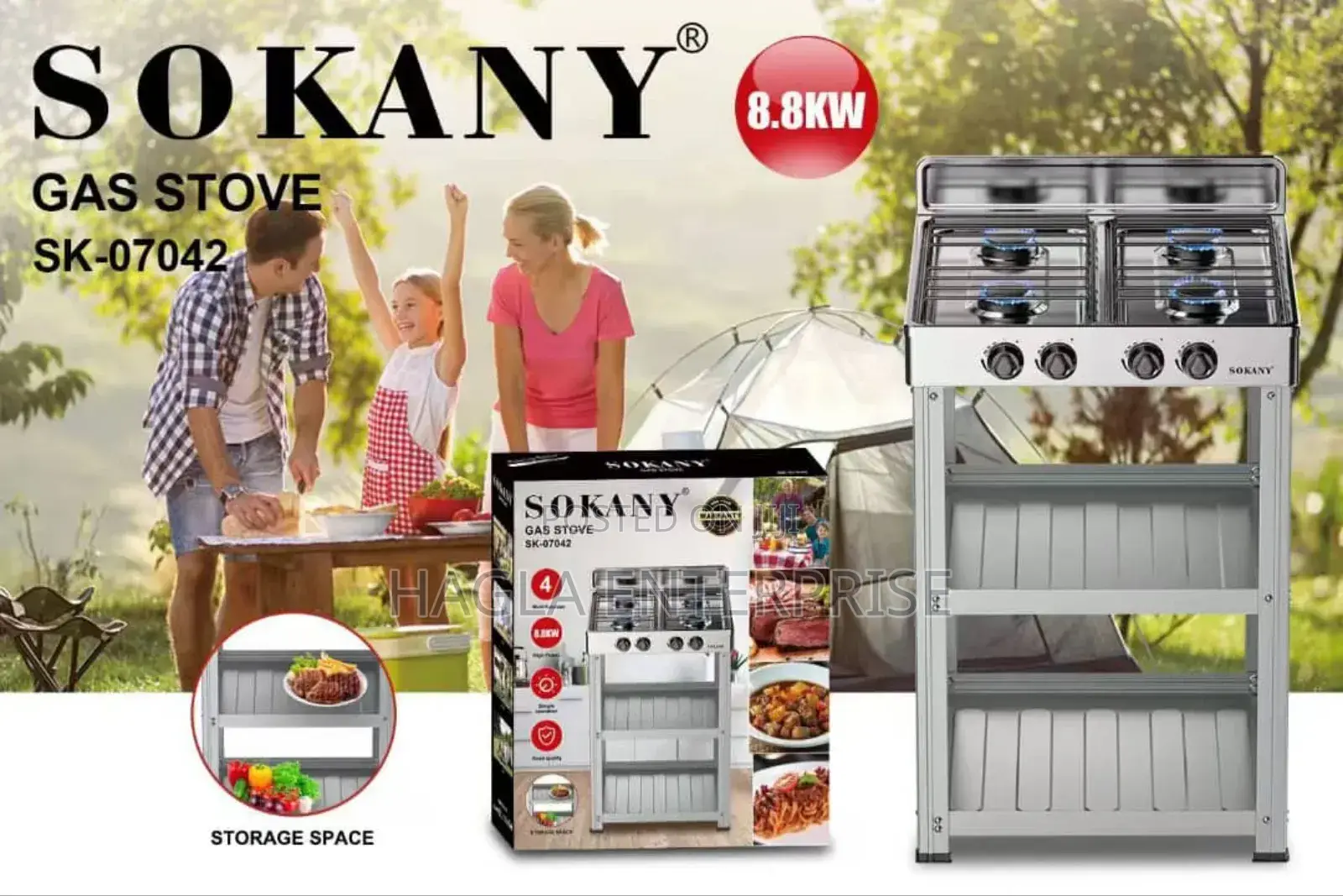 Sokany Gas Stove With Stand
