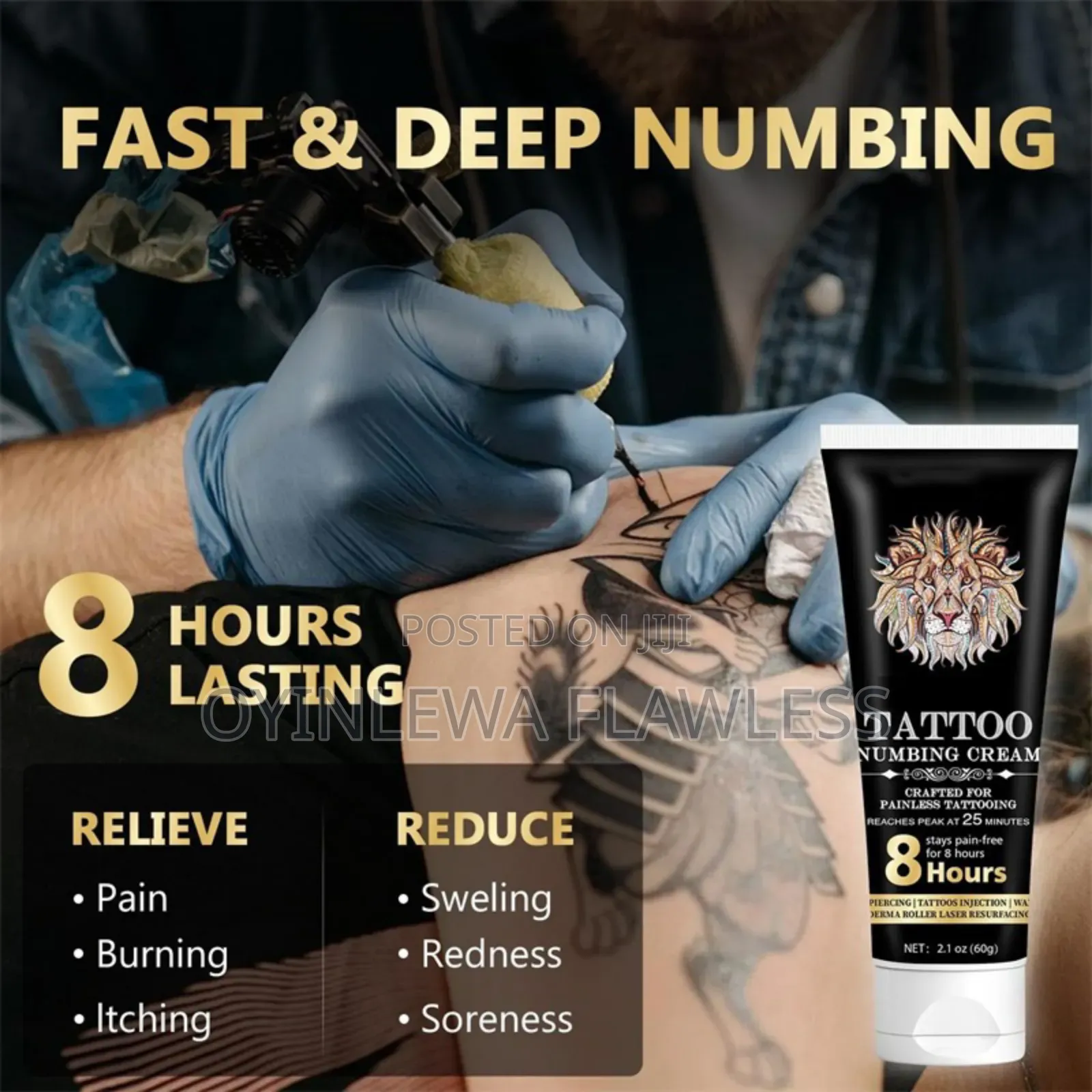 8 Hours Tattoo 20g Strong Deep Numbing Cream