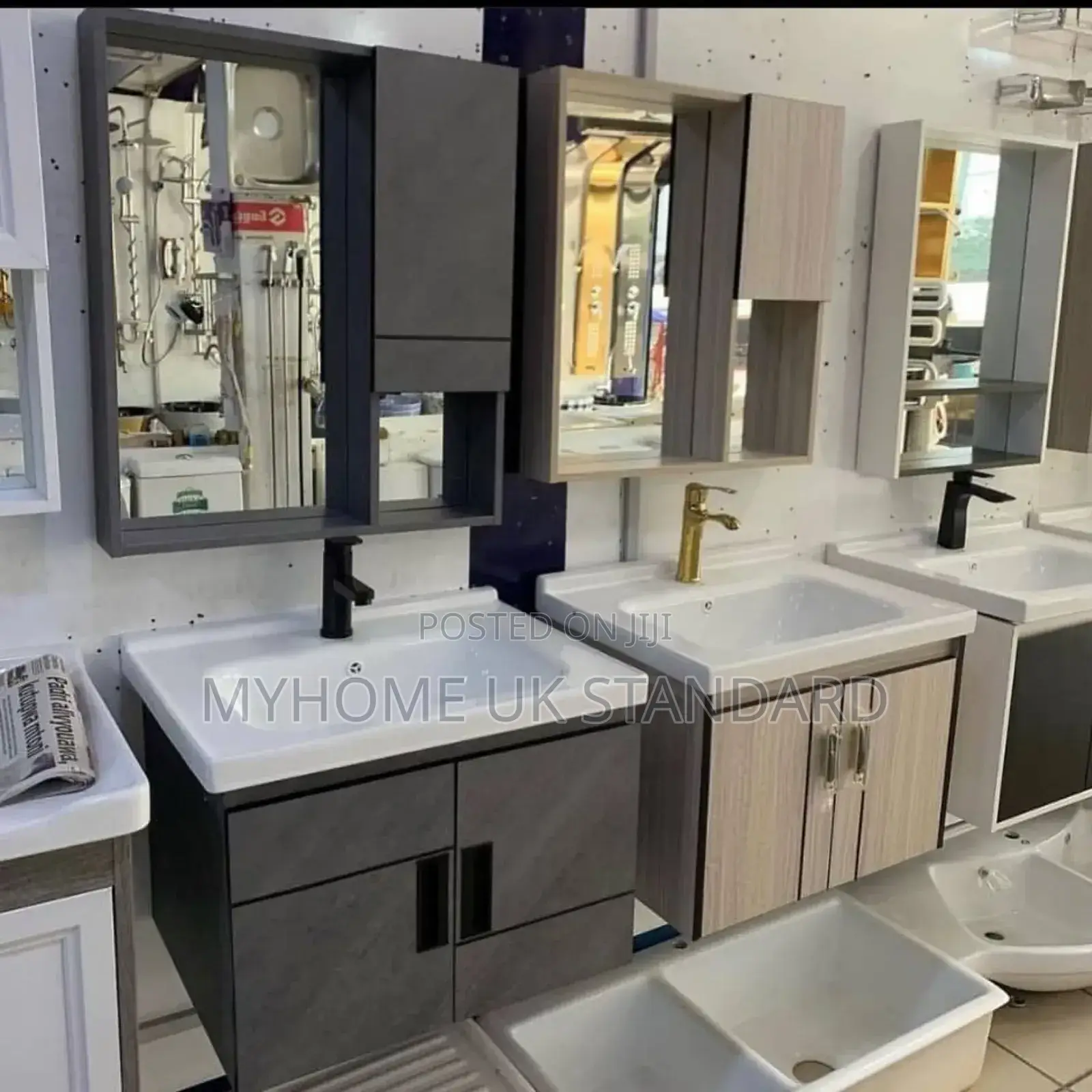 Cabinet With Mirror and Shelves.
