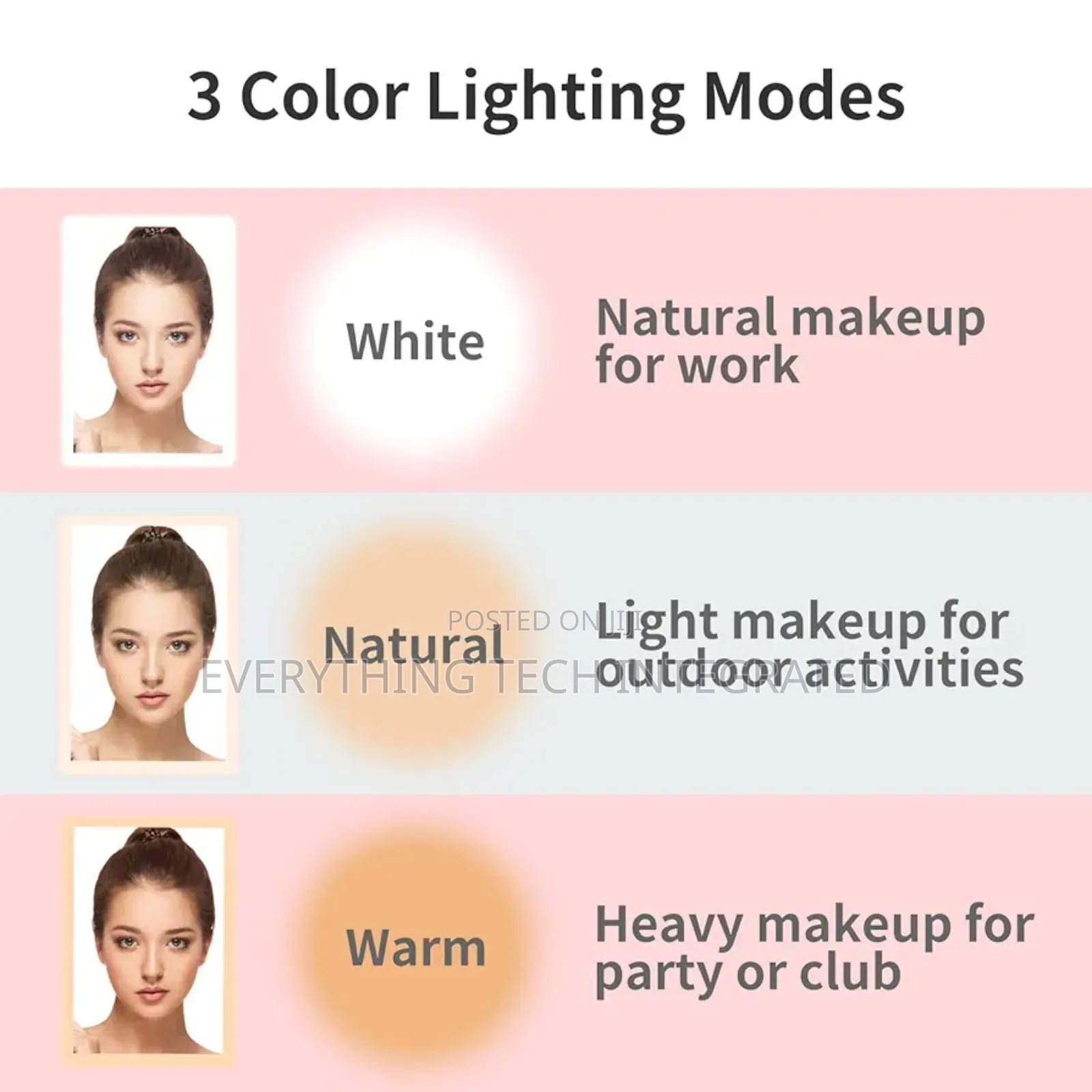 Makeup Mirror, Vanity Mirror With 80 Led Lights, Rechargeab
