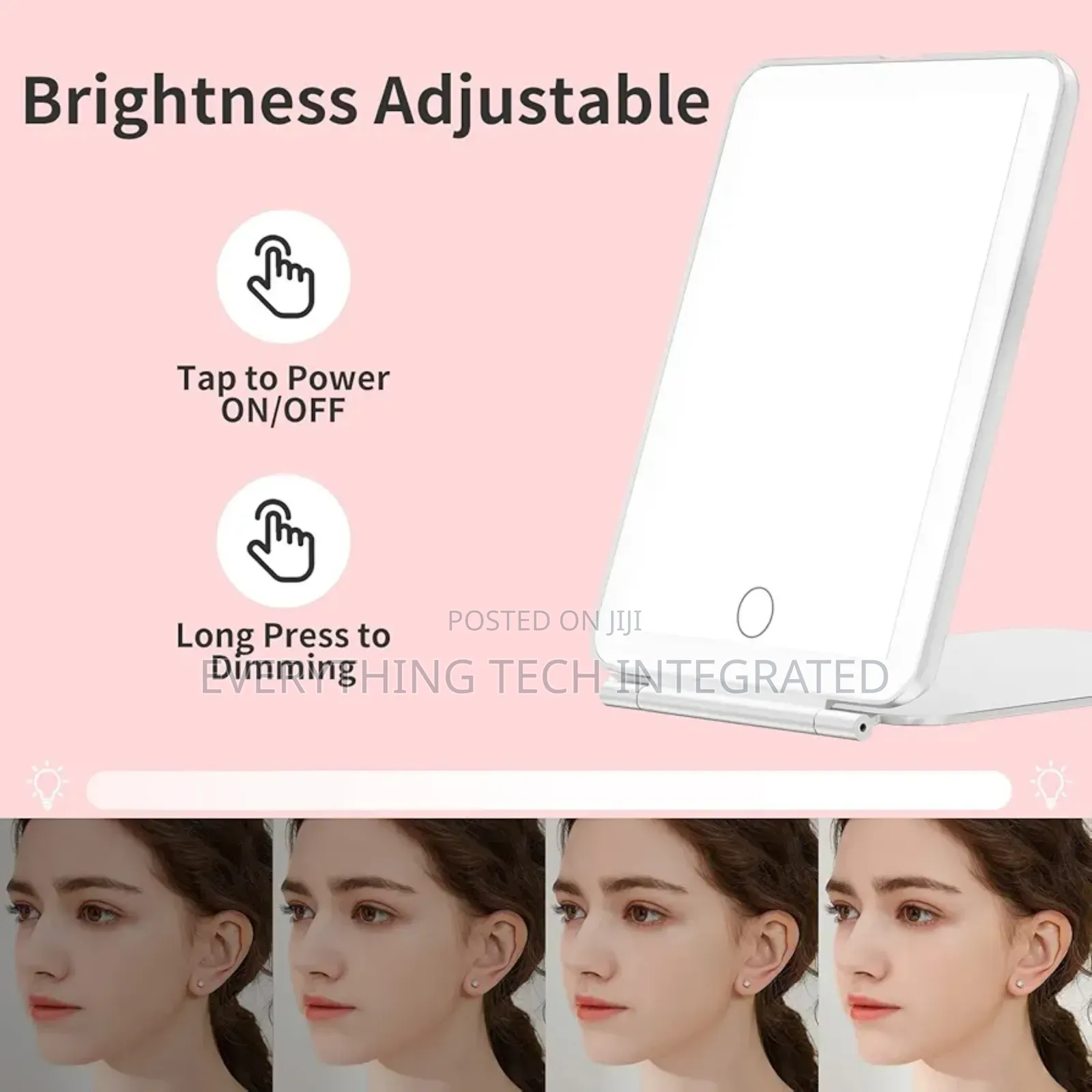 Makeup Mirror, Vanity Mirror With 80 Led Lights, Rechargeab