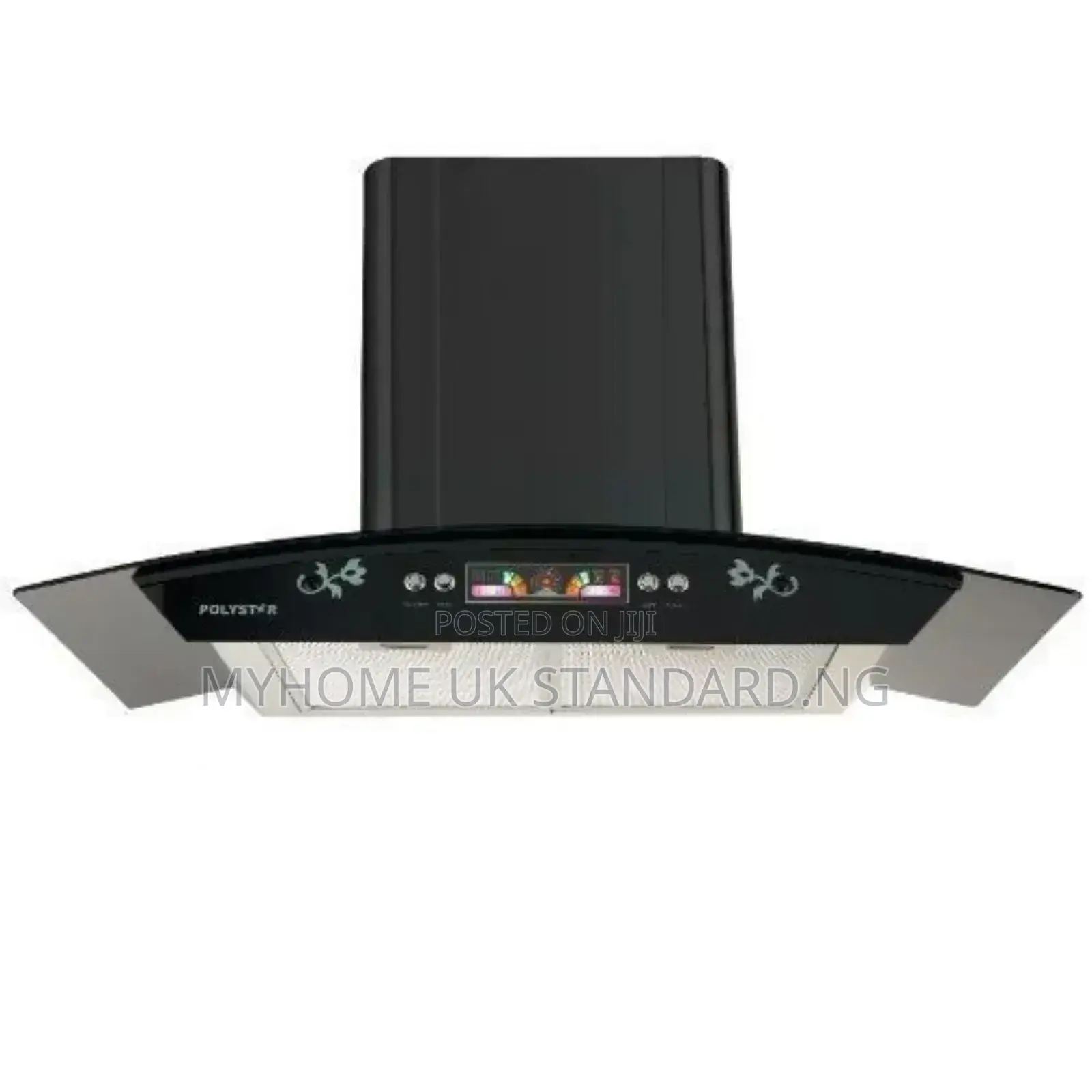 Polystar 90cm Smoke Extractor Kitchen Range Hood- Black