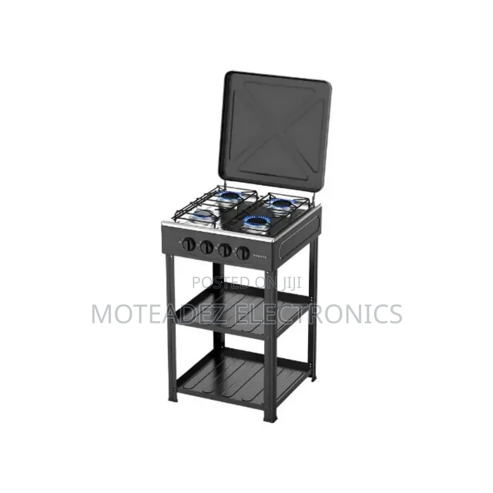 Sokany 4face Non Stick Stainless Gas Cooker With Stand/Cover