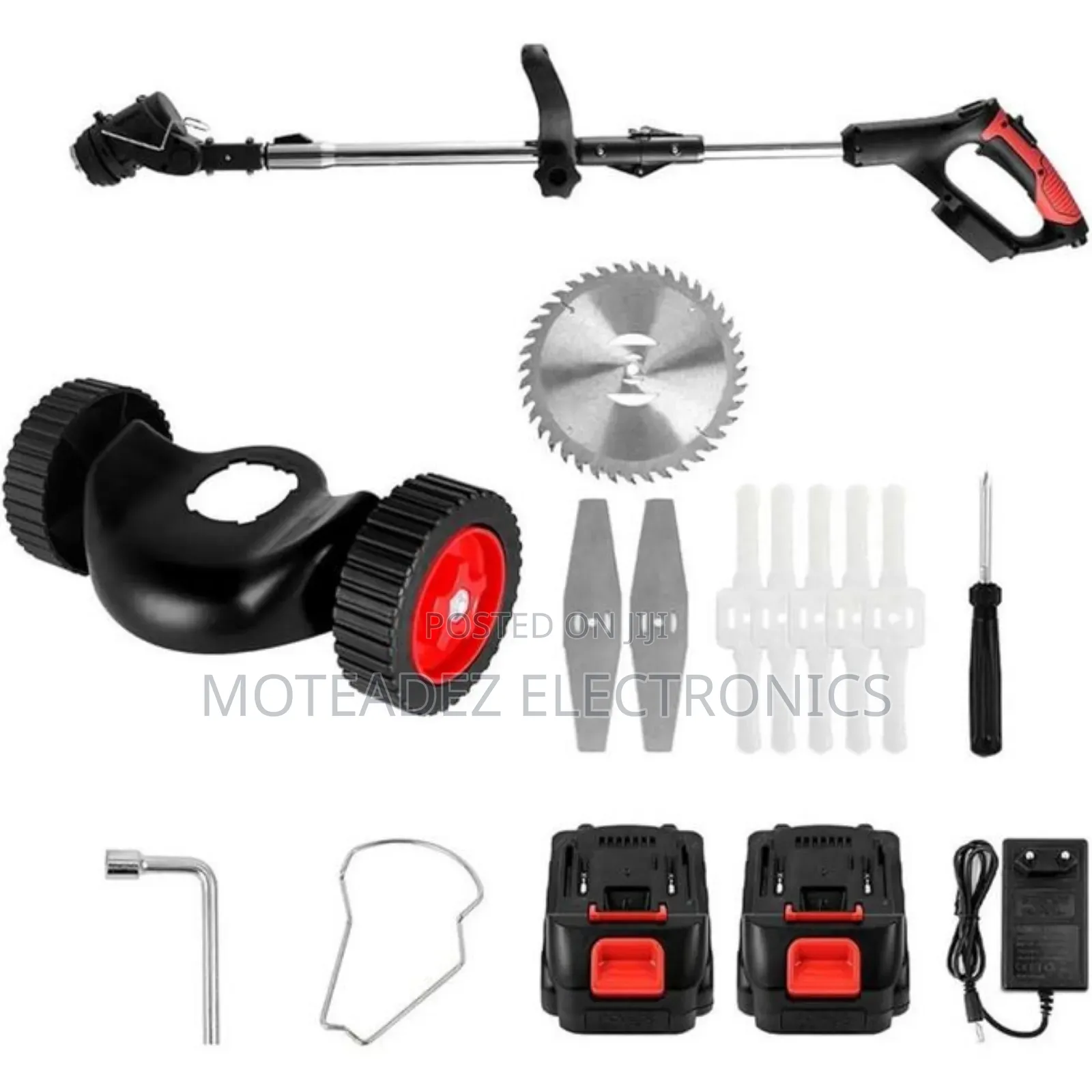 Rechargeable Heavy Duty Grass/Stem Cutter With Tyres and 2 Batteries