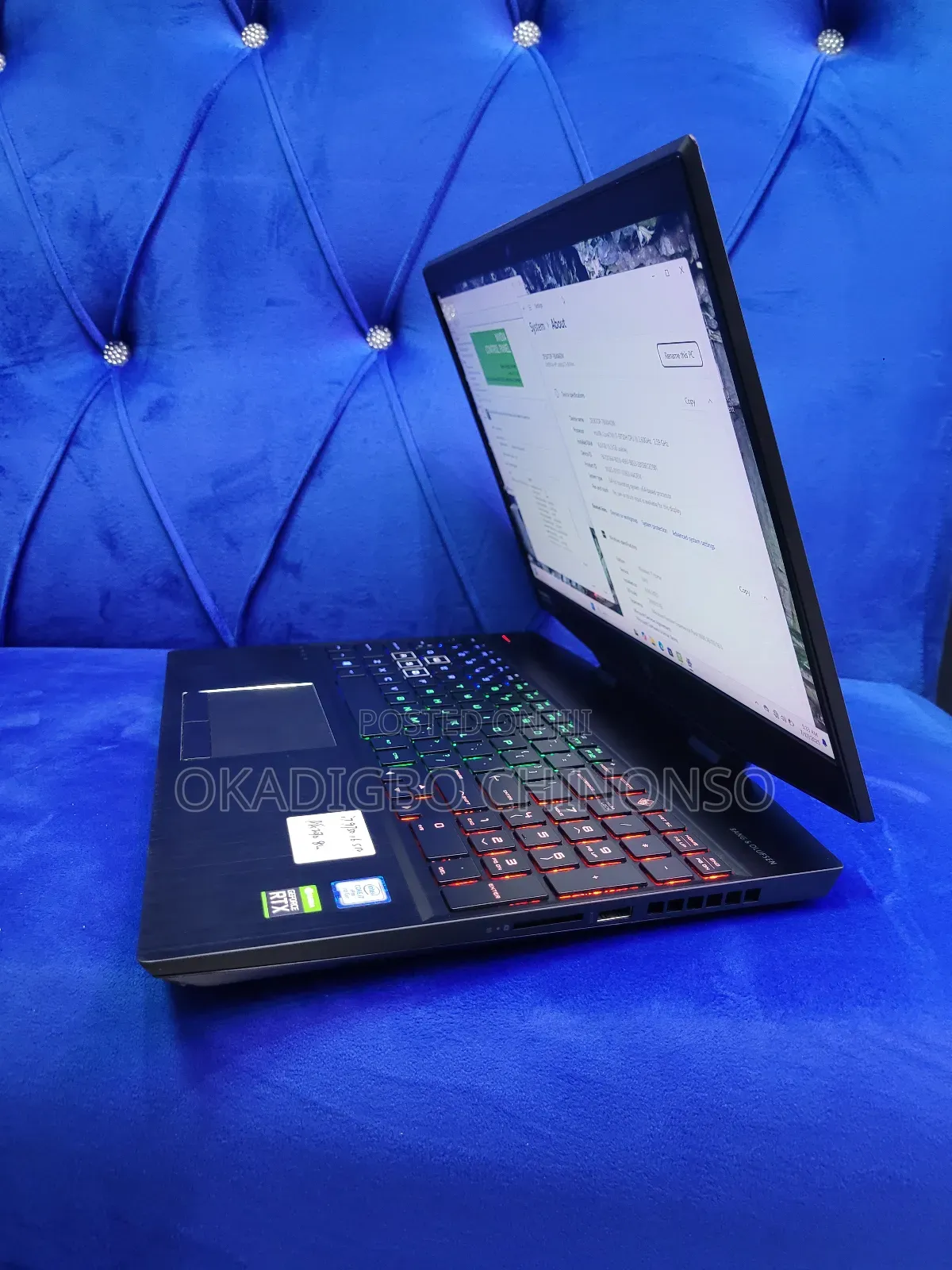 Laptop HP Omen 15-dh002nr 16GB Intel Core i7 SSD 512GB