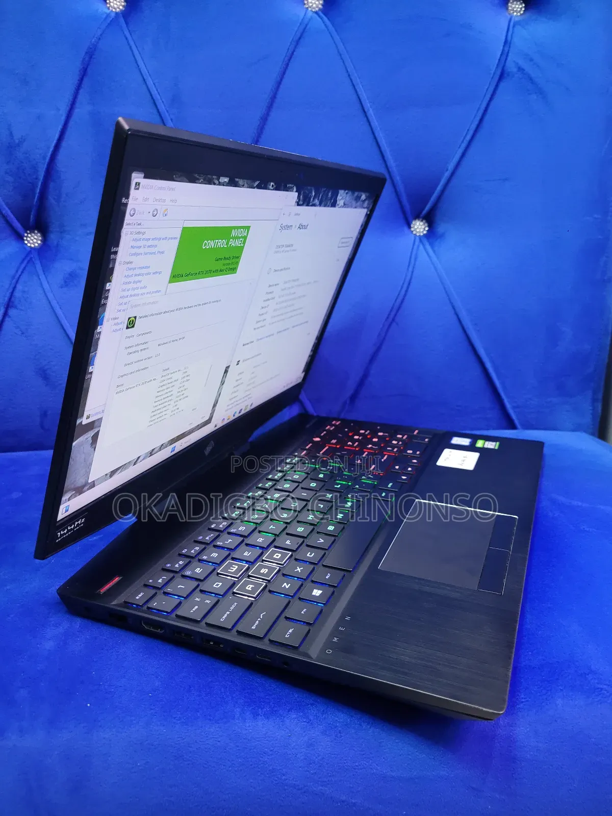 Laptop HP Omen 15-dh002nr 16GB Intel Core i7 SSD 512GB