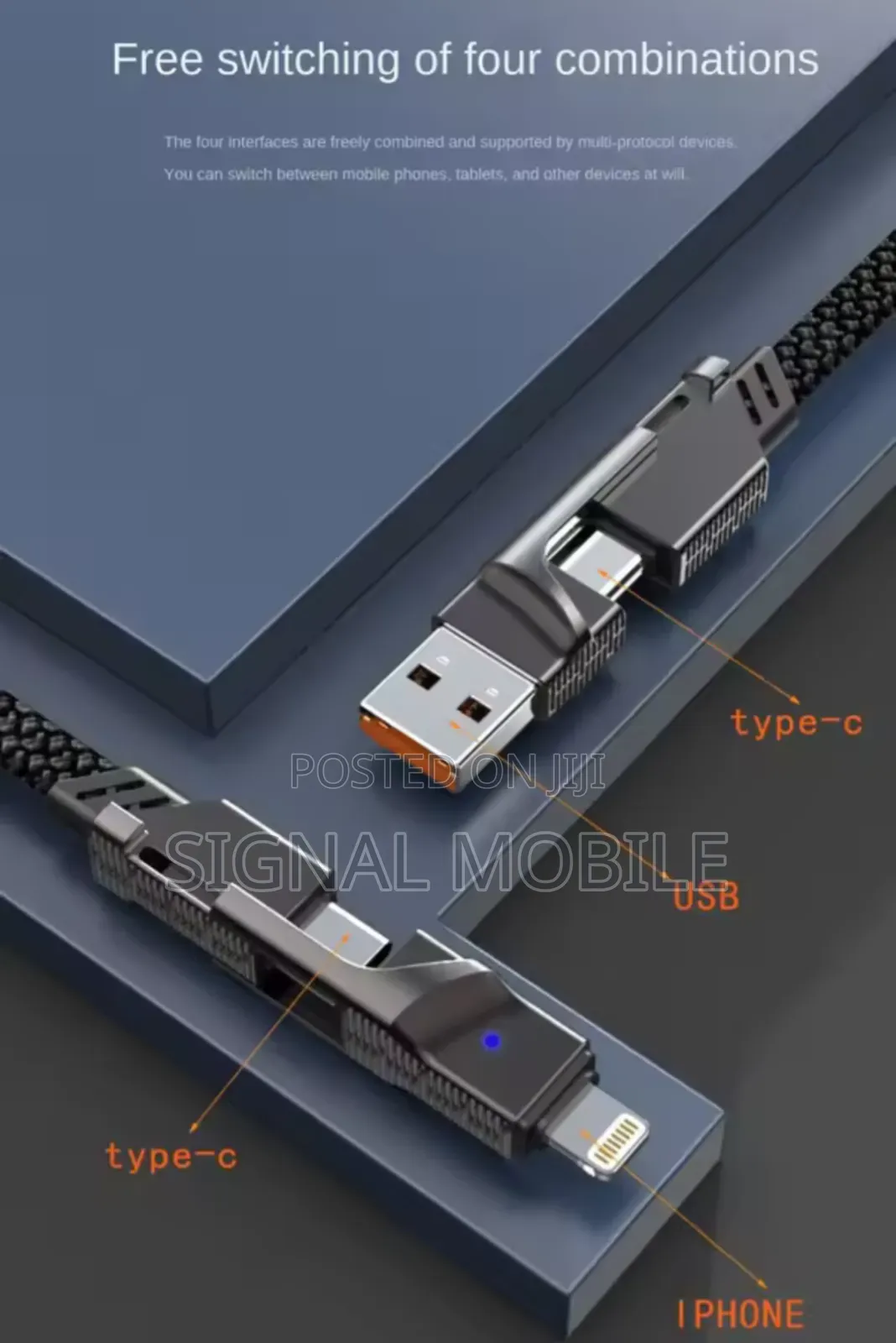 100w Super Fast Charging 4 in 1 Braided Data Cable