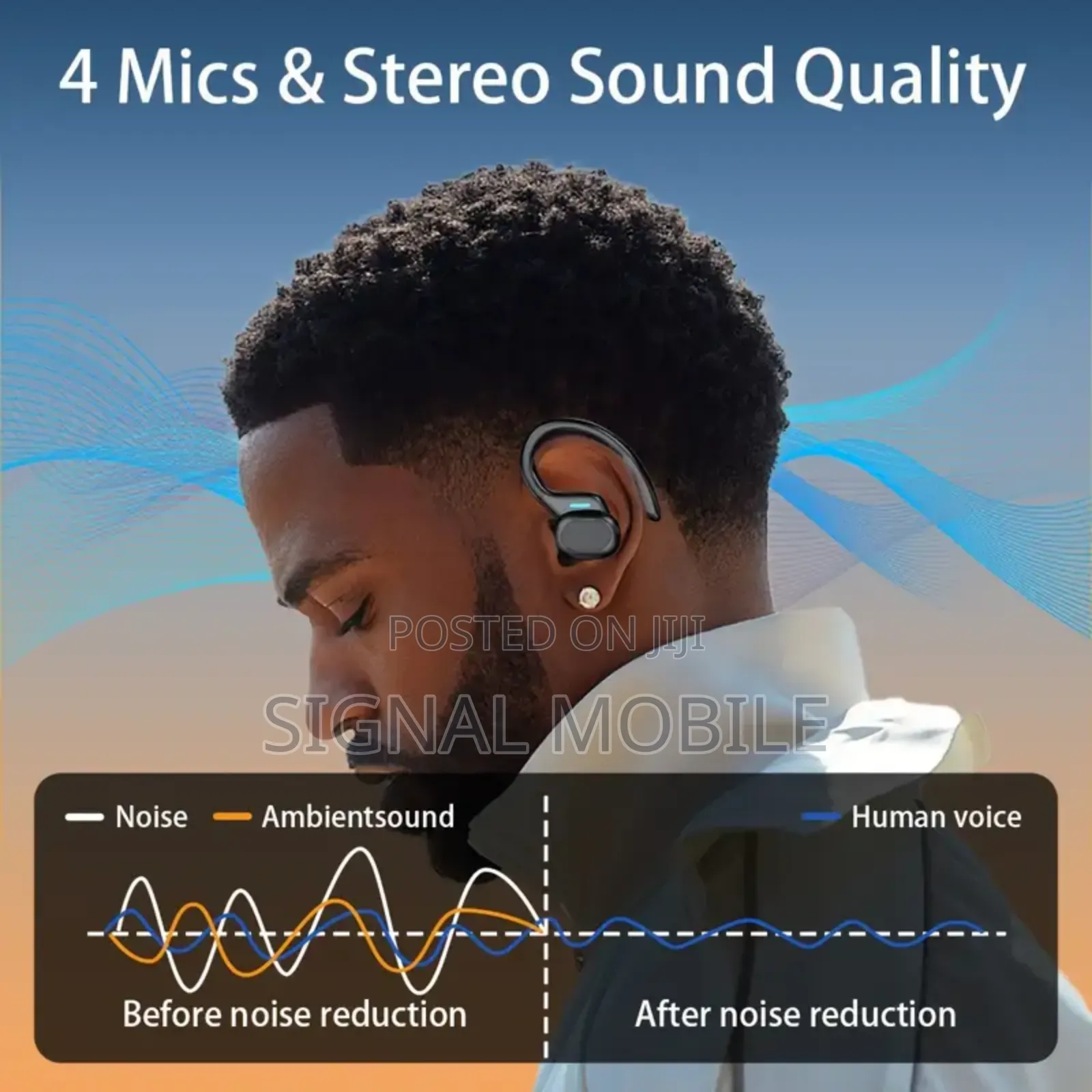 In-Ear Sport Earhook 4 Mics Hd Call Touch Control Earbud
