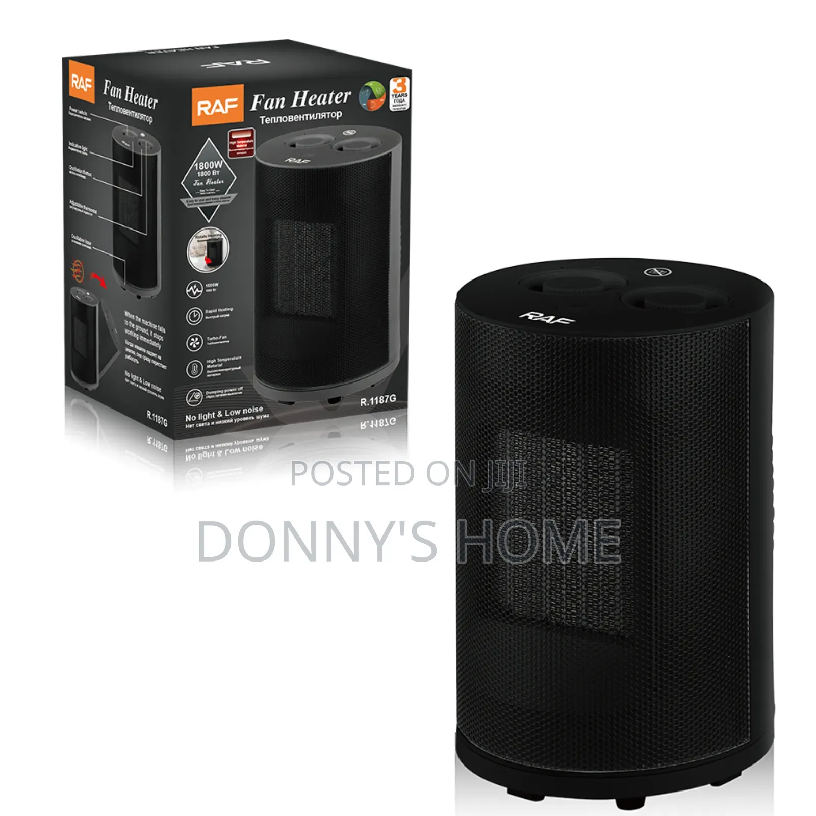 Raf Fan Heater Raf Fan Heater (R-1187g)
1800w Ceramic