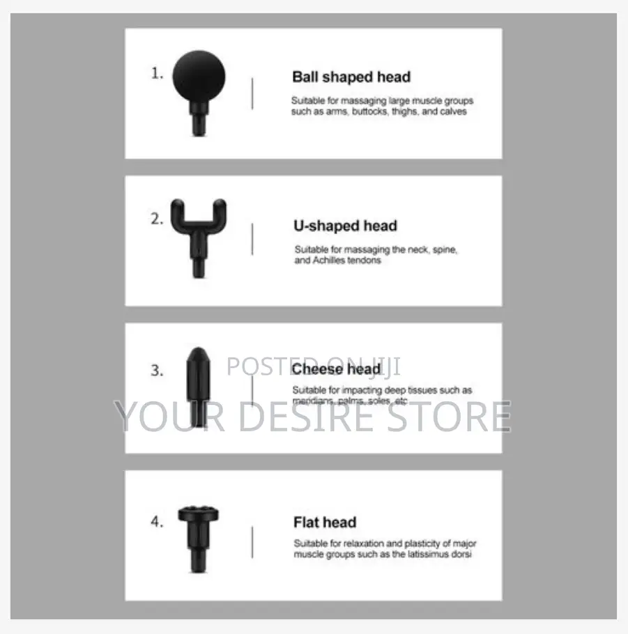 Handheld Fascia Massage Gun Muscle Relaxation With 4 Heads