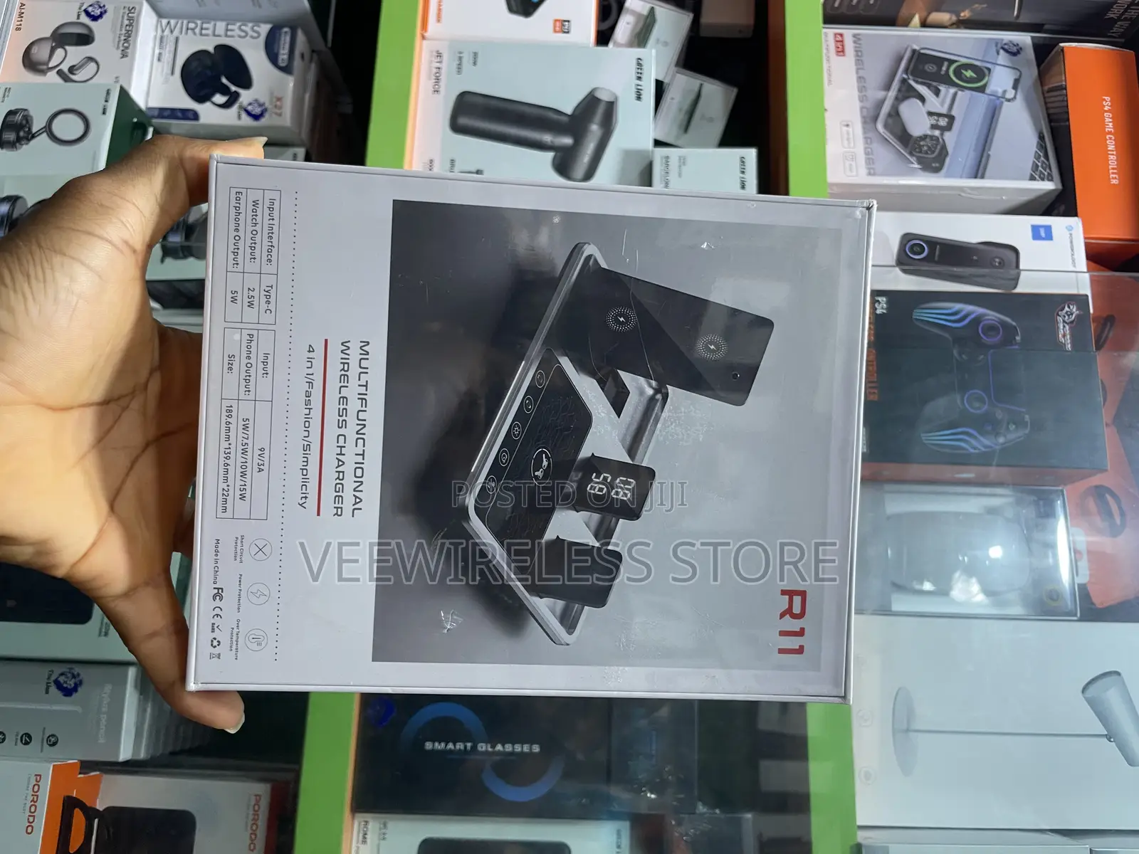 4in1 Wireless Fast Charging Station Digital Clock Display