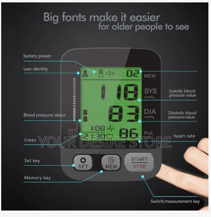 Digital Voice Arm Automatic Blood Pressure Monitor Usb+Bag