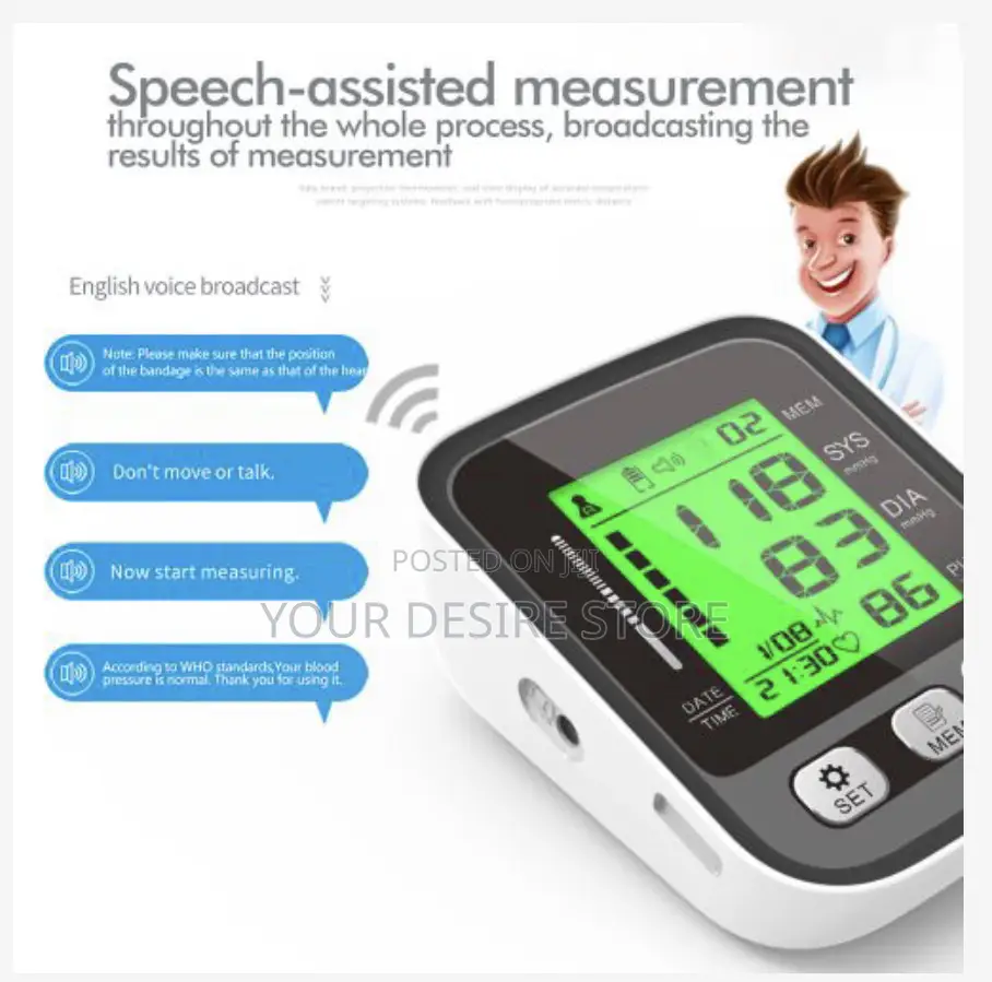 Digital Voice Arm Automatic Blood Pressure Monitor Usb+Bag
