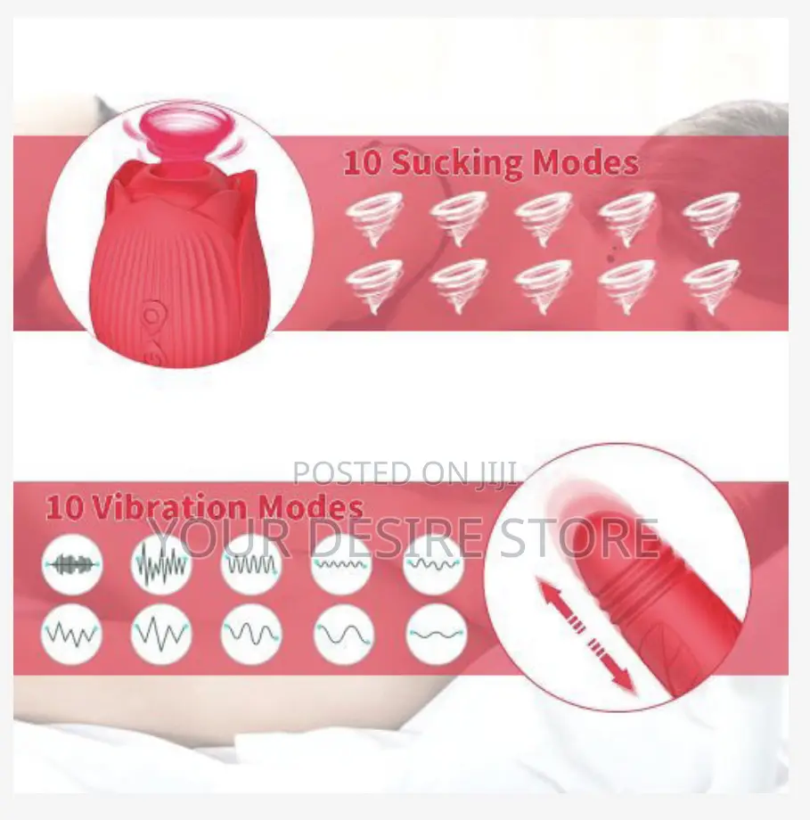 Lzduatan 2-N1 Automatic Telescopic Rose Vibrator Sex Toy