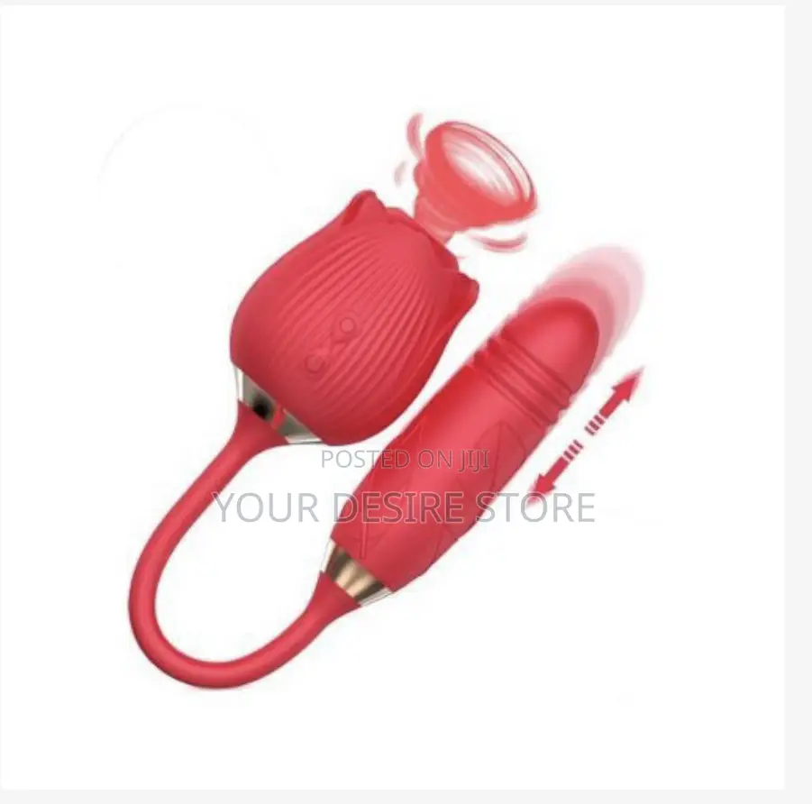 Lzduatan 2-N1 Automatic Telescopic Rose Vibrator Sex Toy