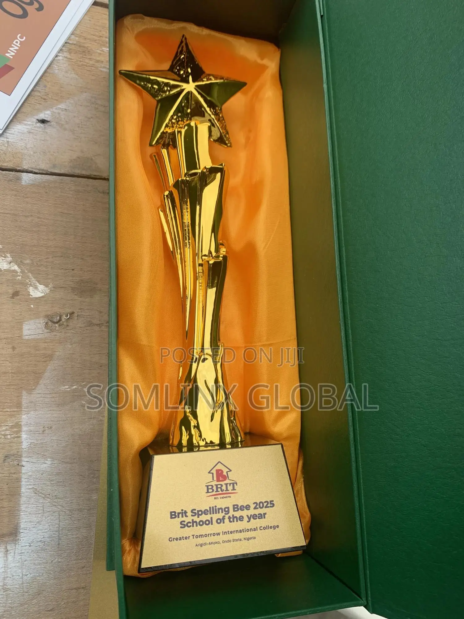 Trophy Gold Plaque With Branding