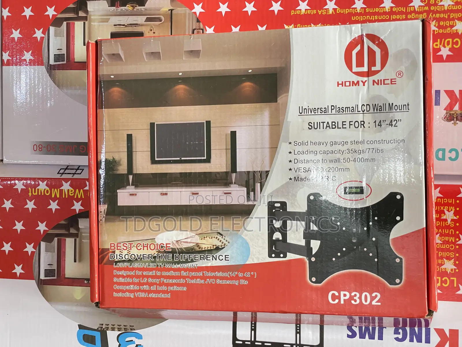 Adjustable Tv Wall Hanger (14”–42”) Strong • Durable •