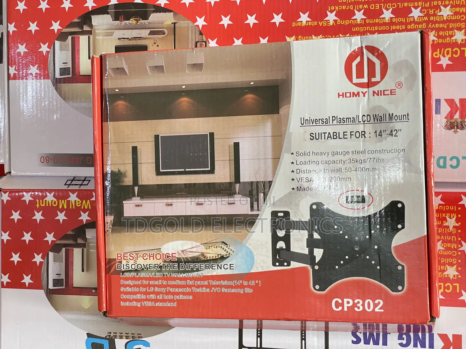 Adjustable Tv Wall Hanger (14”–42”) Strong • Durable •