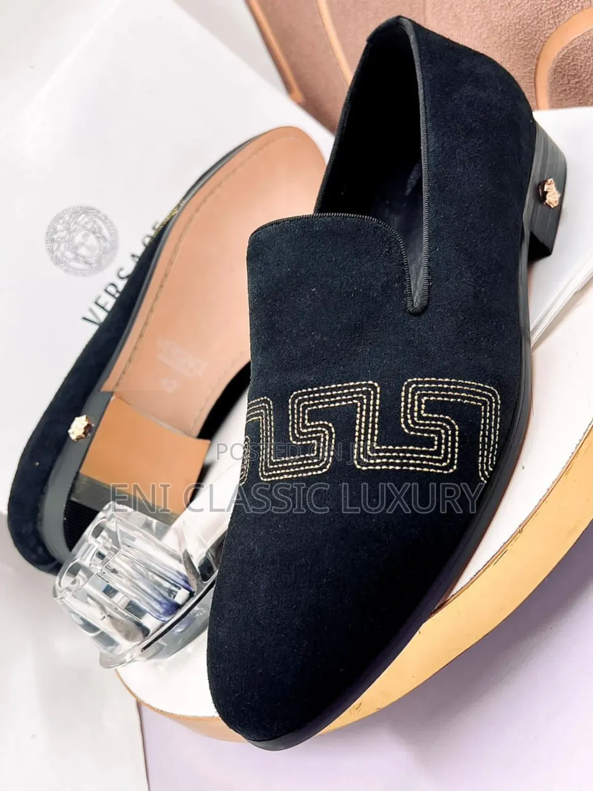 Versace Luxury Designer Suede Leather Shoes Well Branded