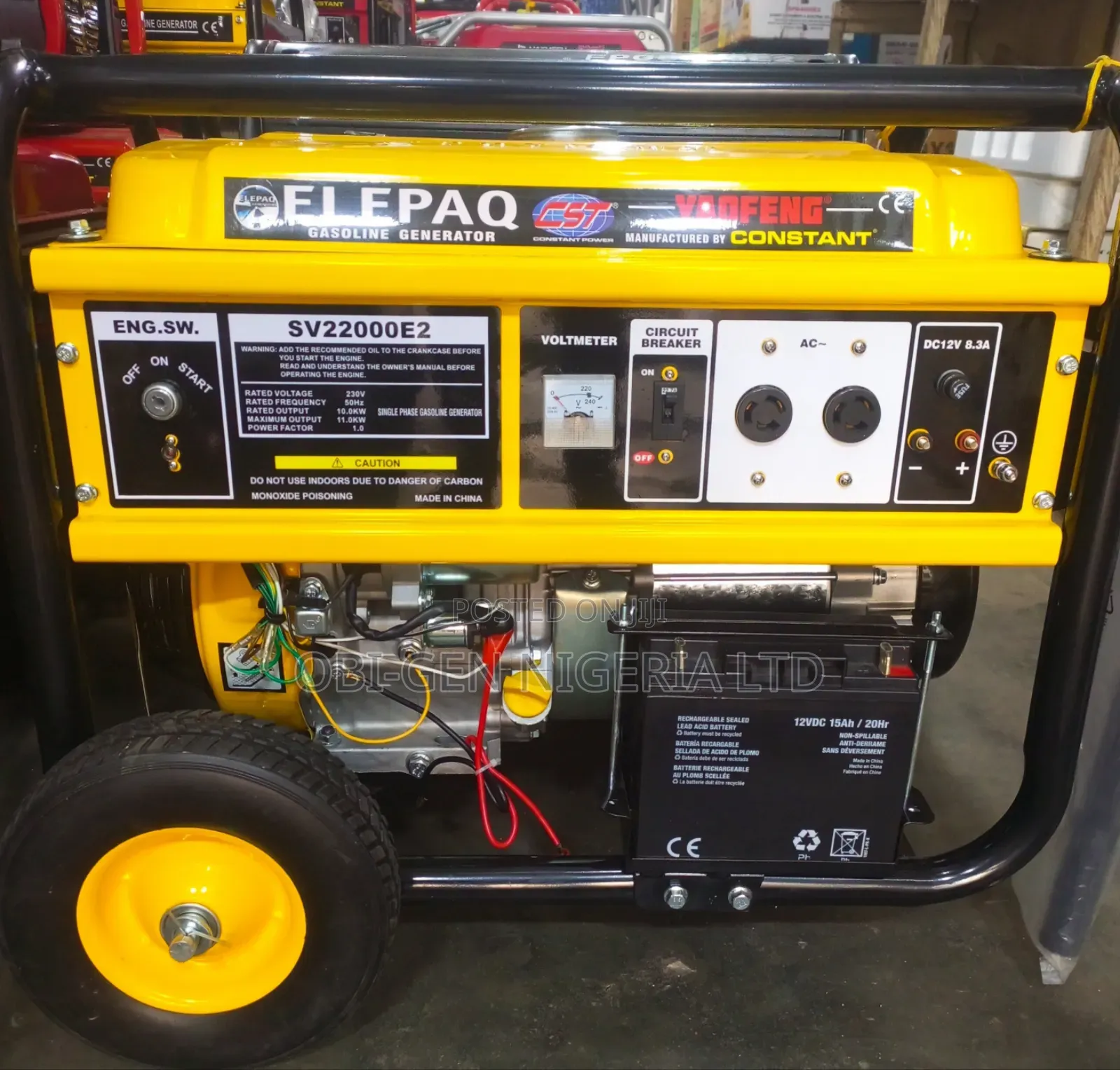 Elepaq Constant Sv22000e2 Is A 12kva Key-start Generator Set