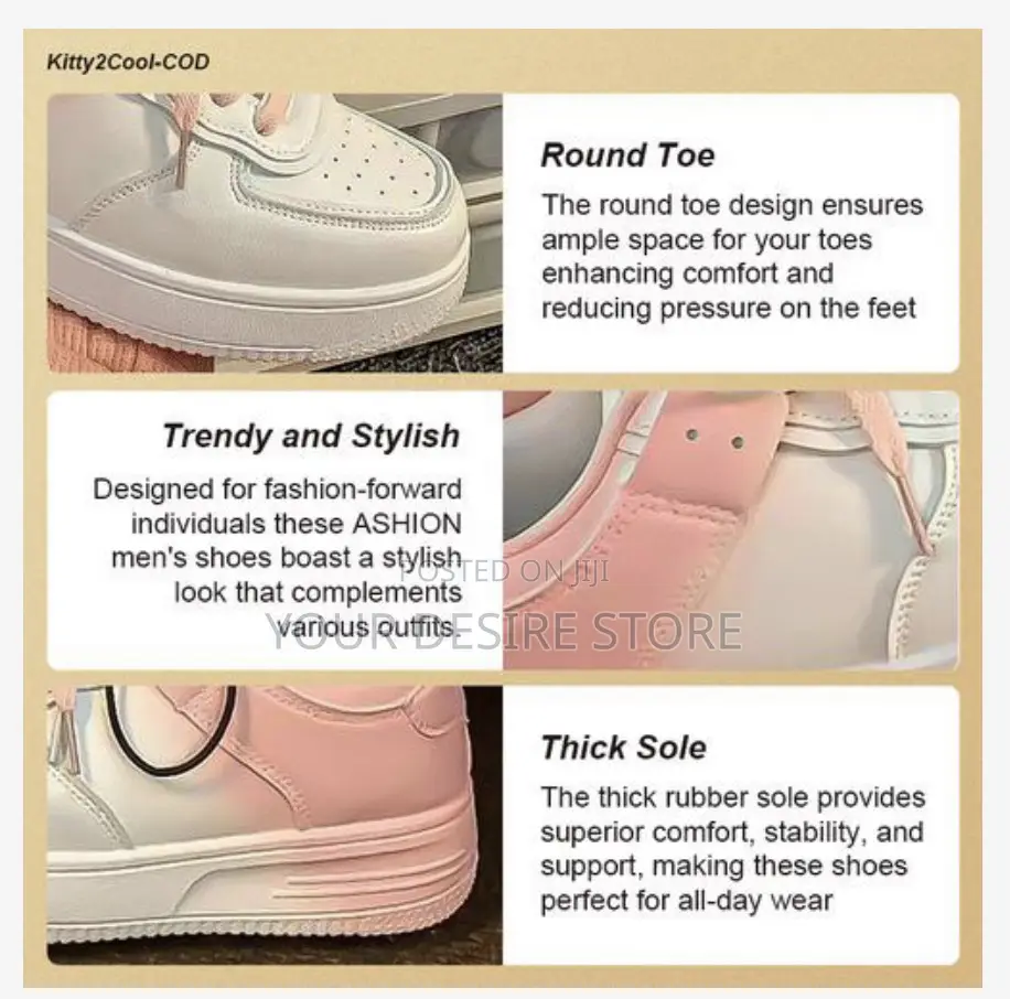 Ashion 2025 Ladies Fashion Casual Sneakers - Pink