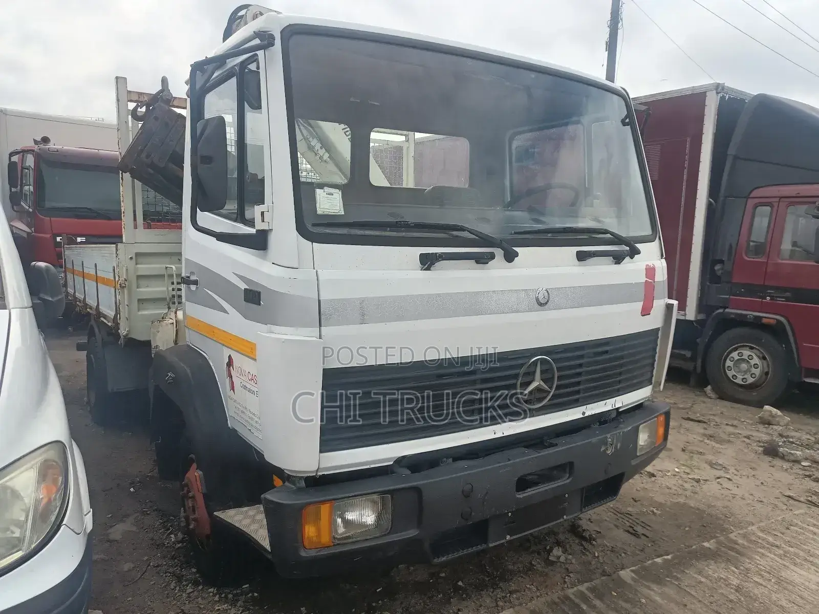 Mercedes Benz 814 Tipper Truck With Hiab Crane 2004 White