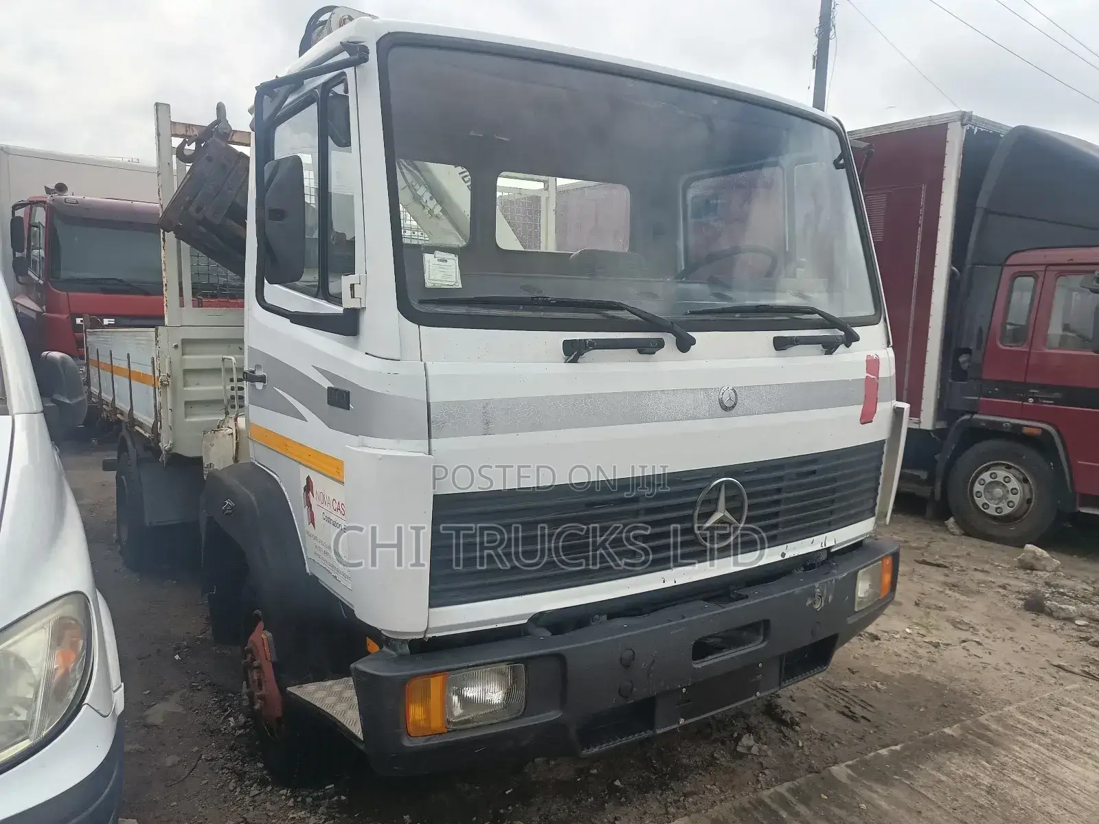 Mercedes Benz 814 Tipper Truck With Hiab Crane 2004 White