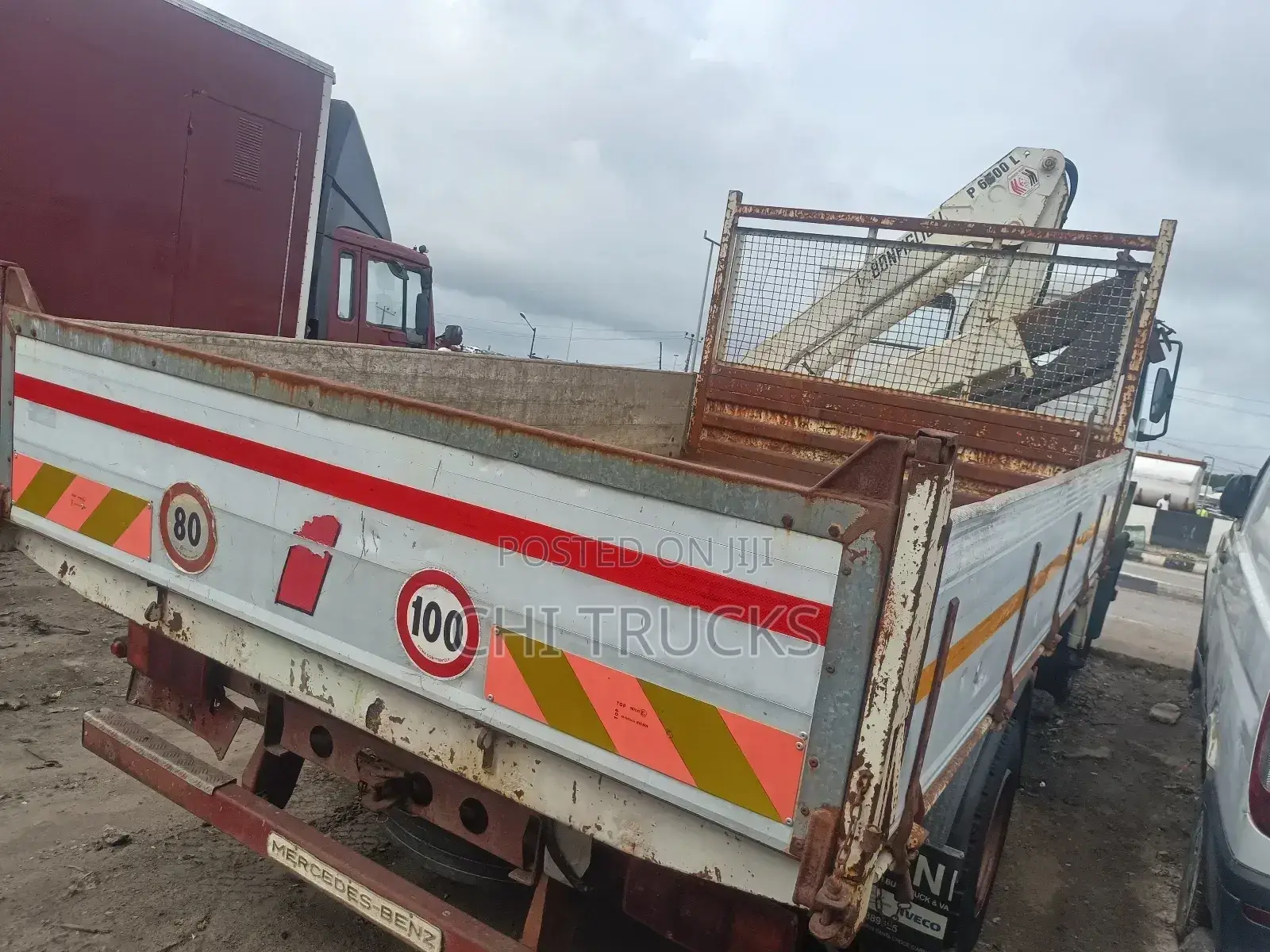 Mercedes Benz 814 Tipper Truck With Hiab Crane 2004 White