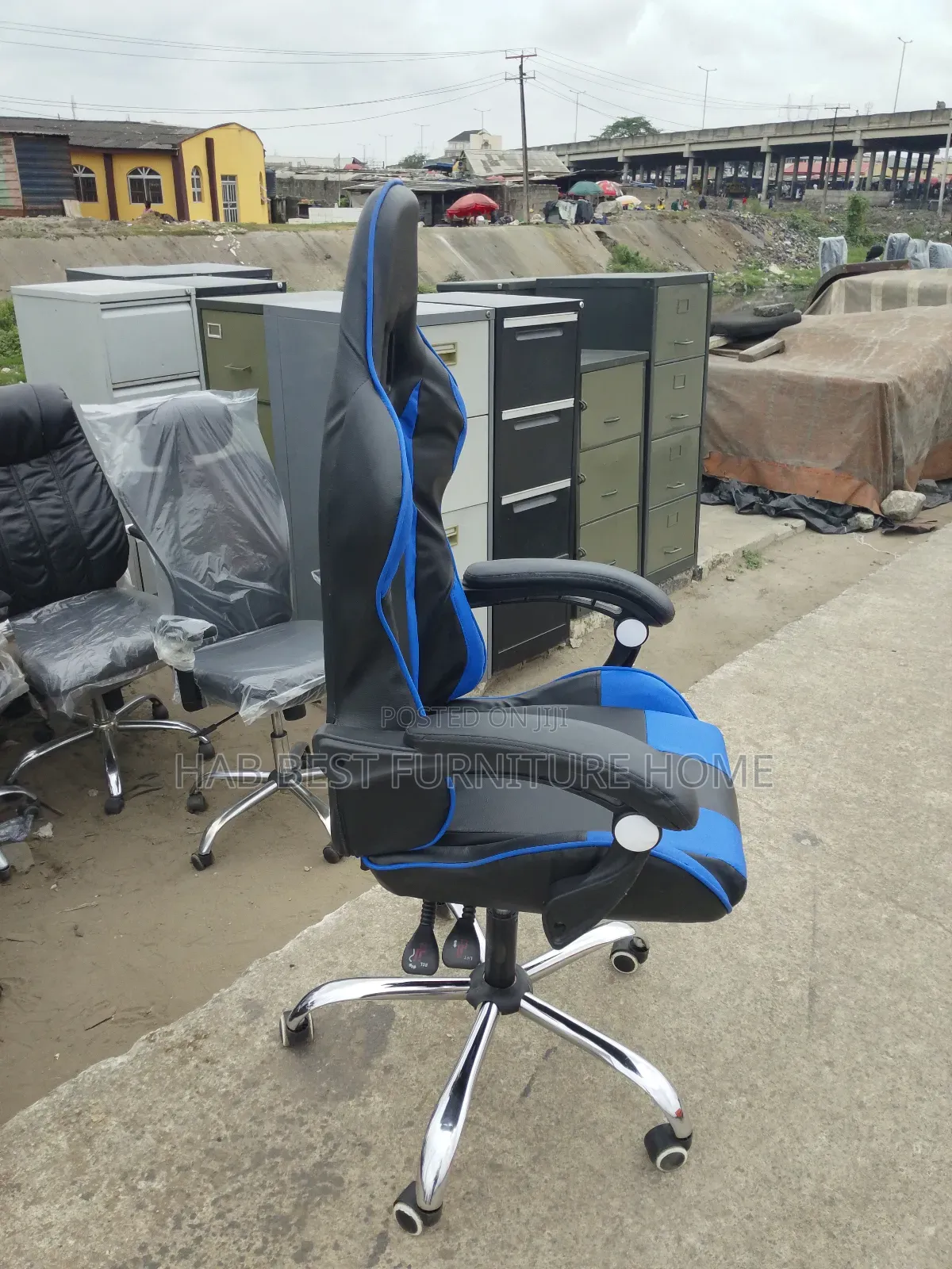 Gaming Chair Recline (Blue)