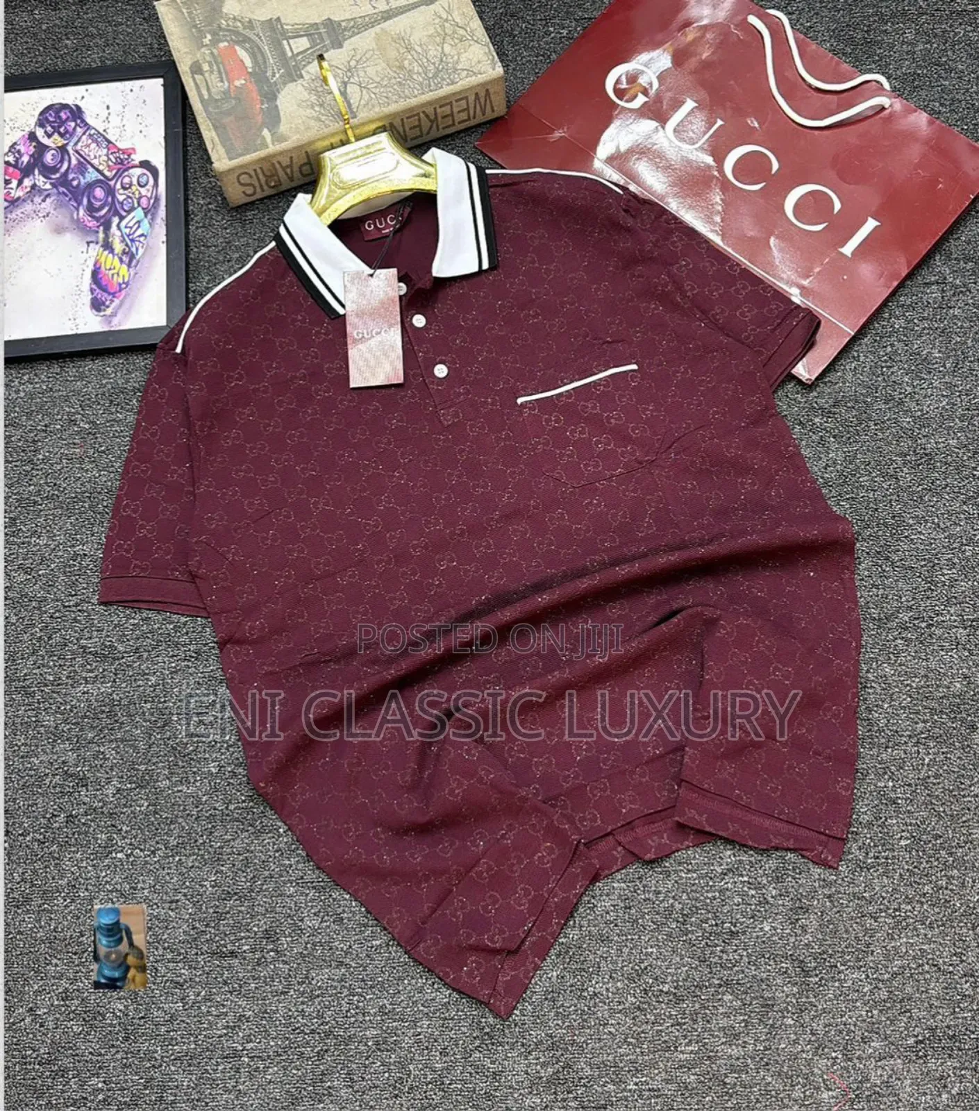Gucci Luxury Designer Collar T-shirt 💯 Quality Well Branded