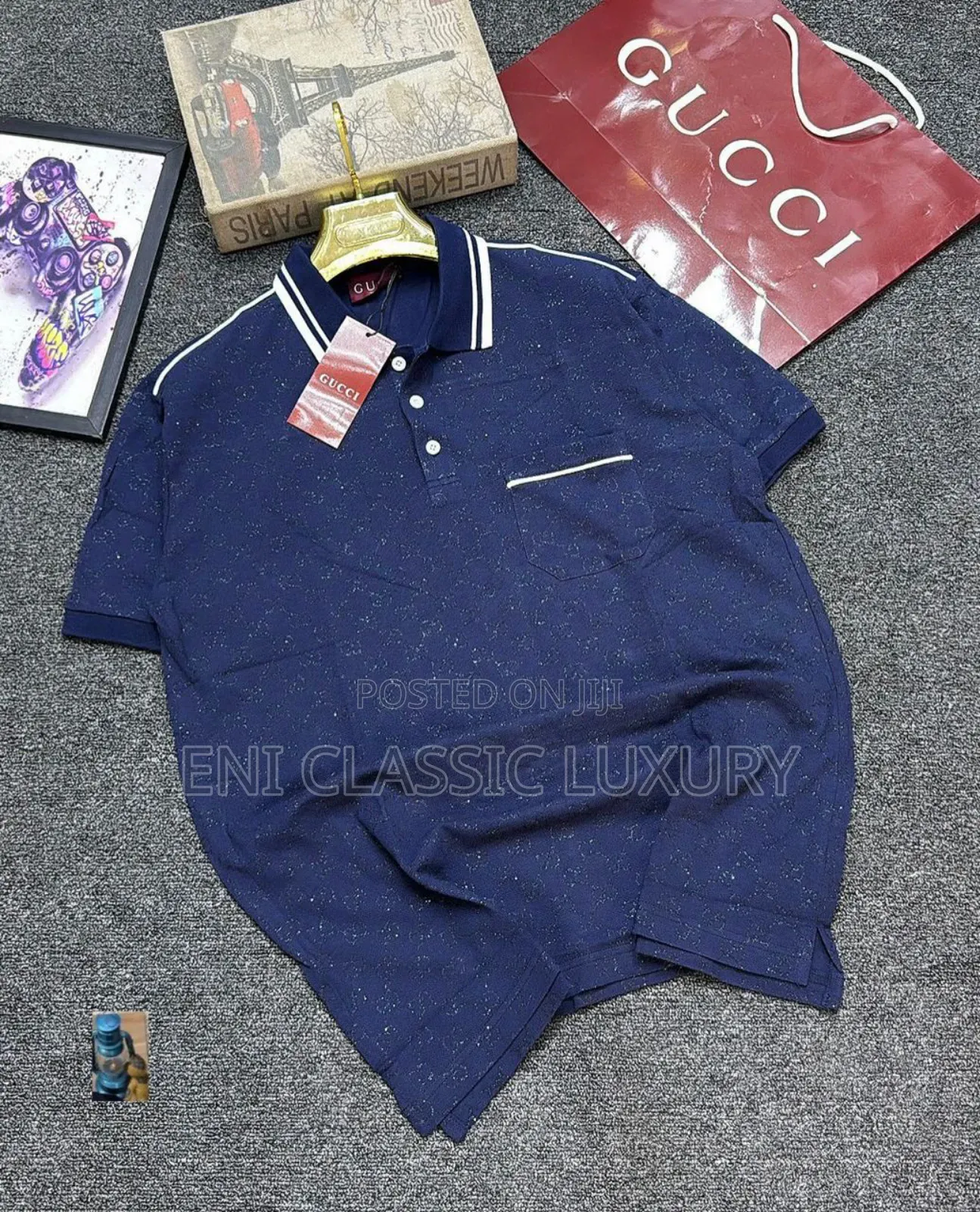 Gucci Luxury Designer Collar T-shirt 💯 Quality Well Branded