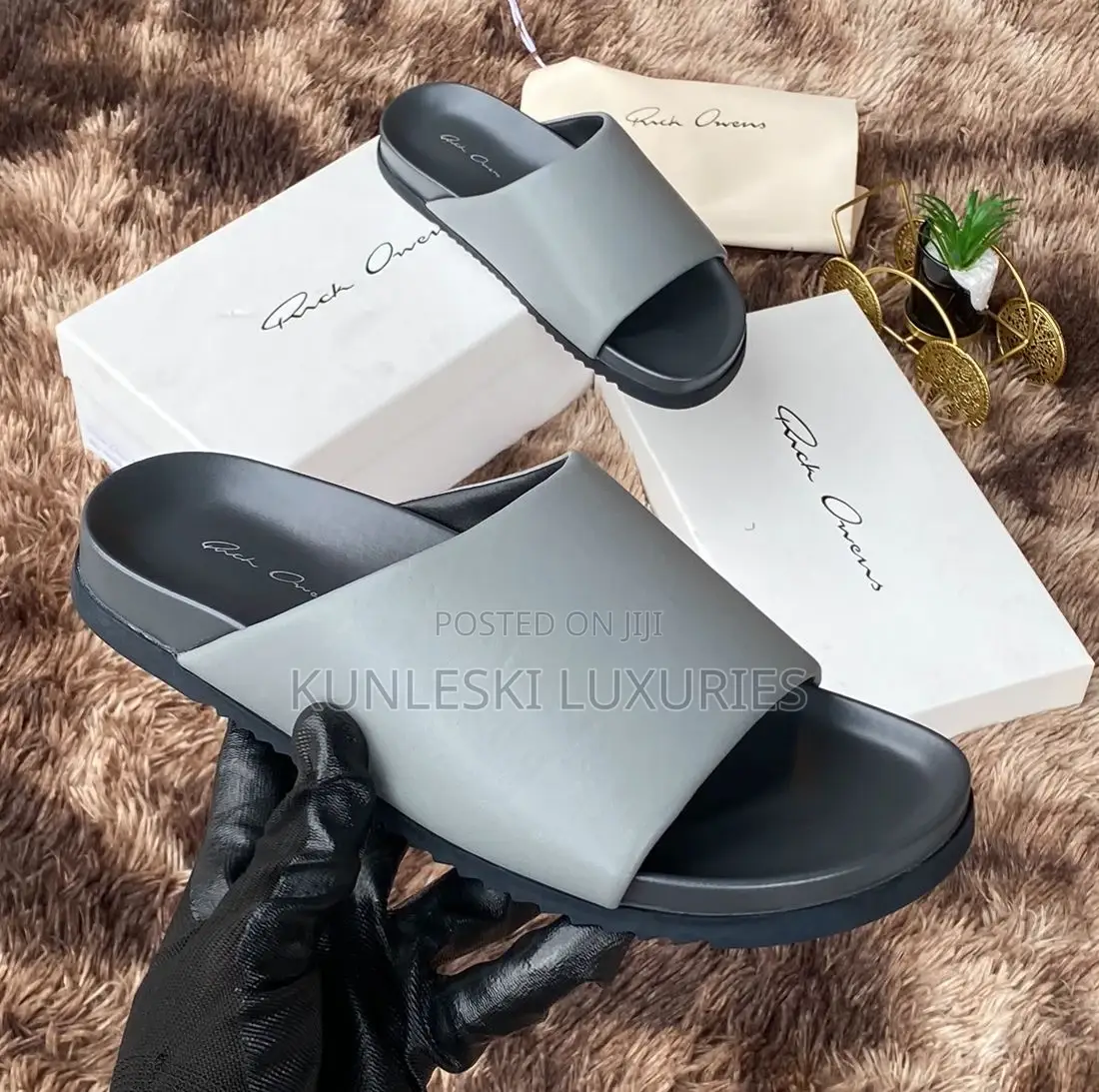 Original Rick Owen Leather Slippers