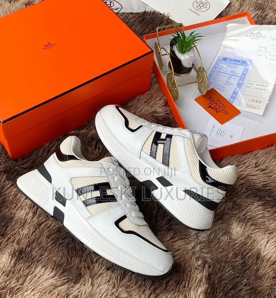 Original Hermes Paris Leather Sneakers Collections