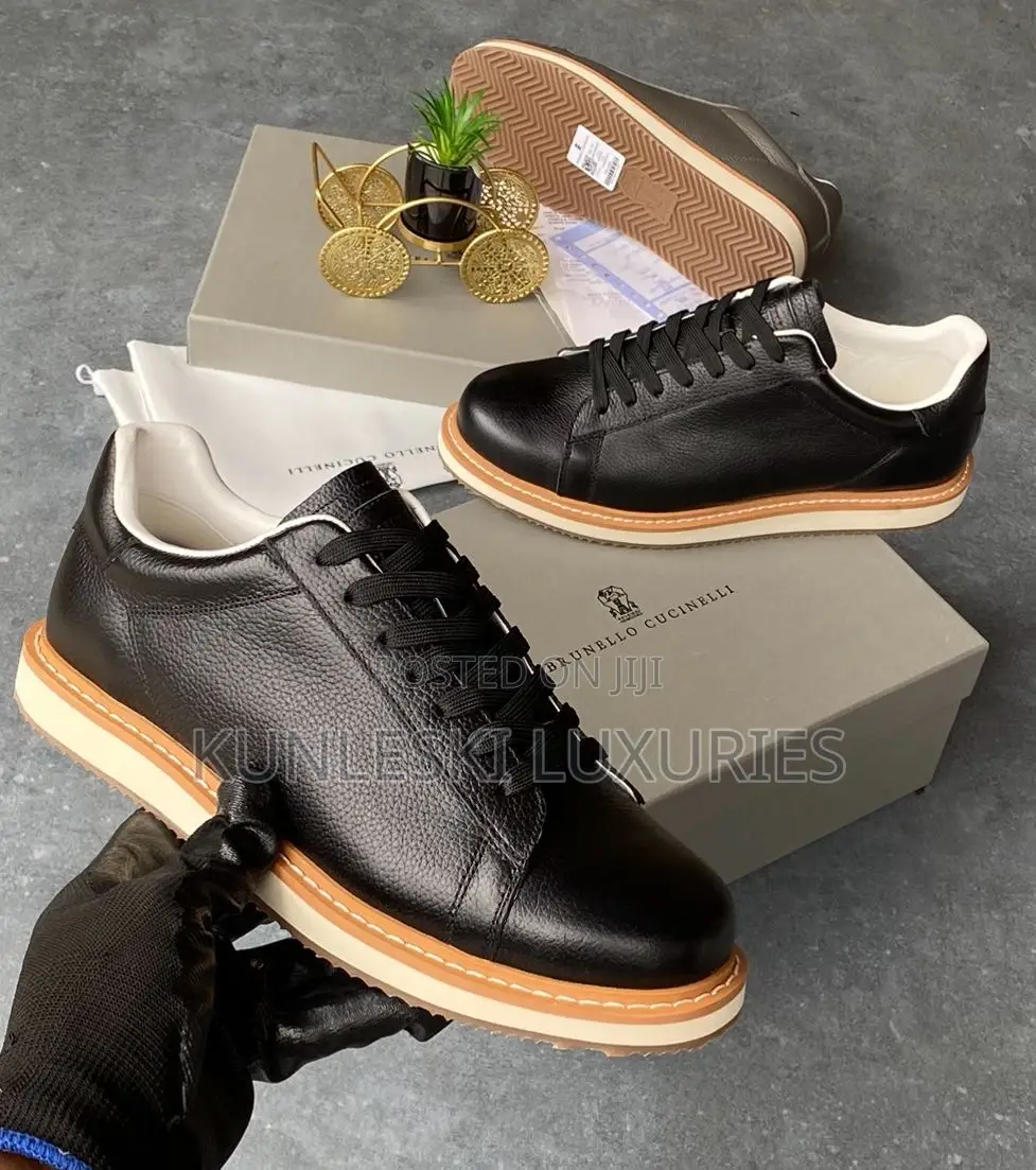 Original Brunello Cucinelli Men Leather Sneakers