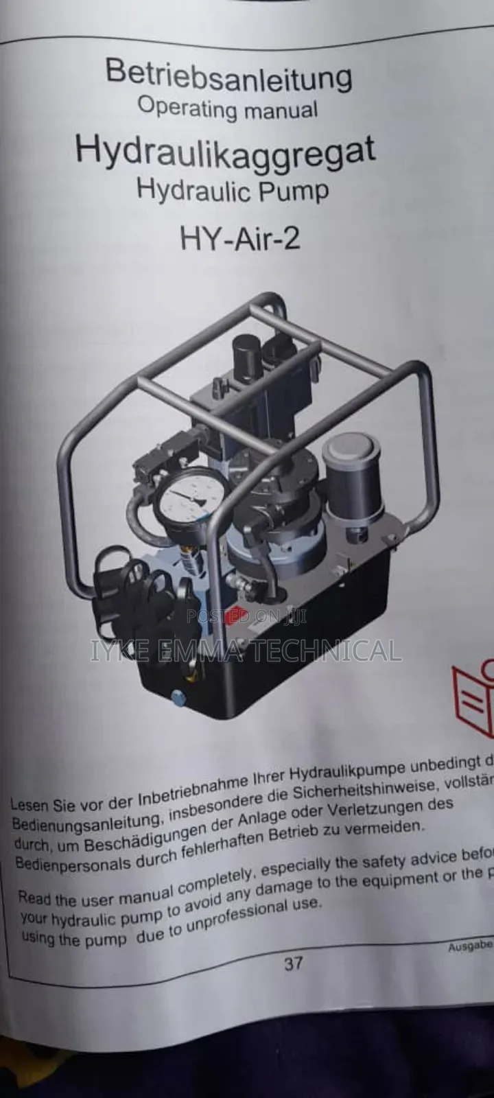 Hytorc Hy-Air
Pneumatic Hydraulic Pump / Torque Wrench Pump
