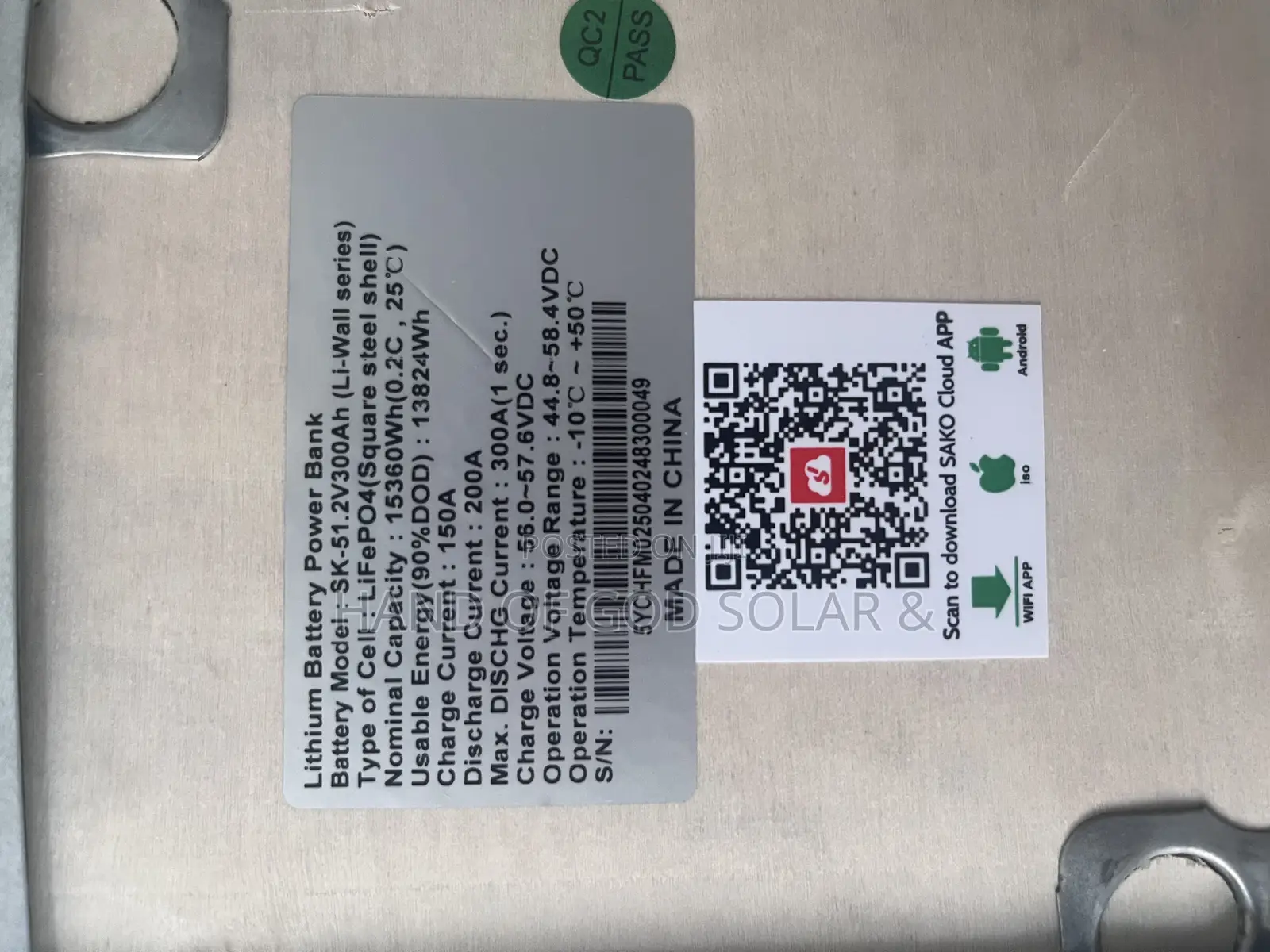 15kwh Sako 51.2v 300ah Lithium Battery