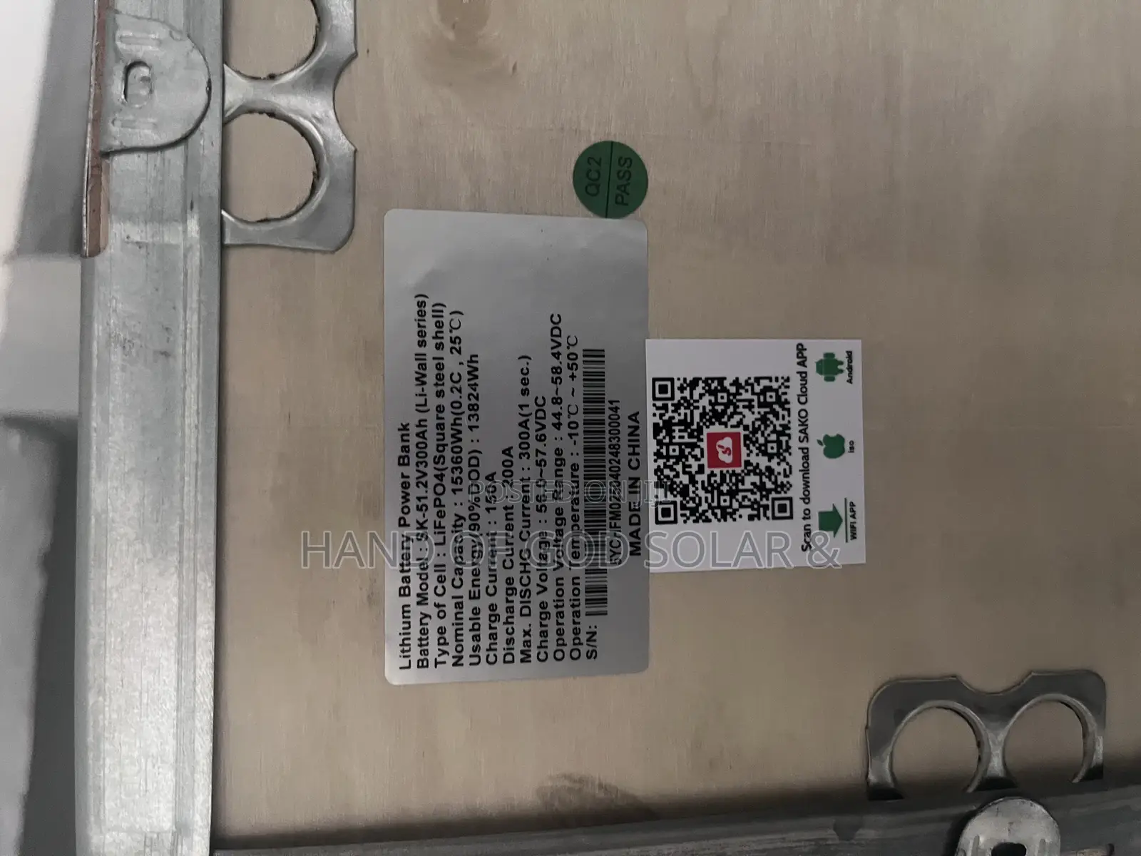 15kwh Sako 51.2v 300ah Lithium Battery