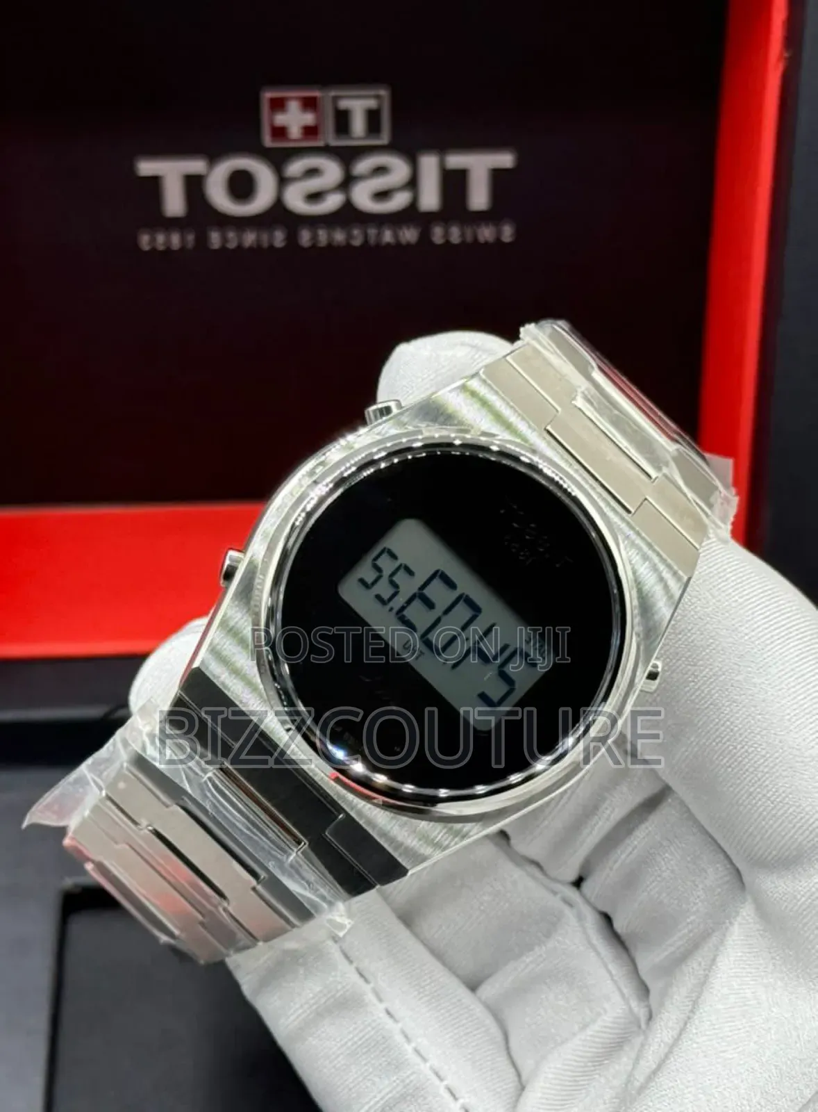Original Tissot Silver Stainless Steel, Digital Watch