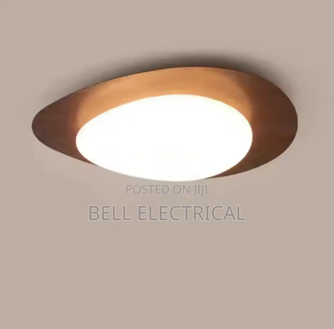 Wood Grain Walnut Color Pebble Shaped Led Ceiling Light