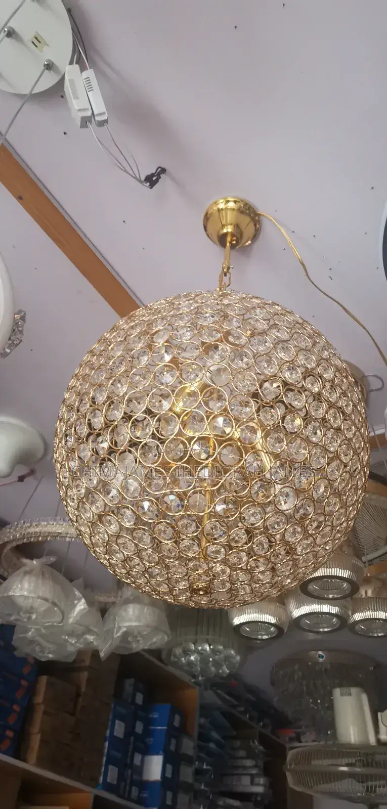 Modern Round Ball Iron Chandelier 15cm Diameter E27 Led Lamp