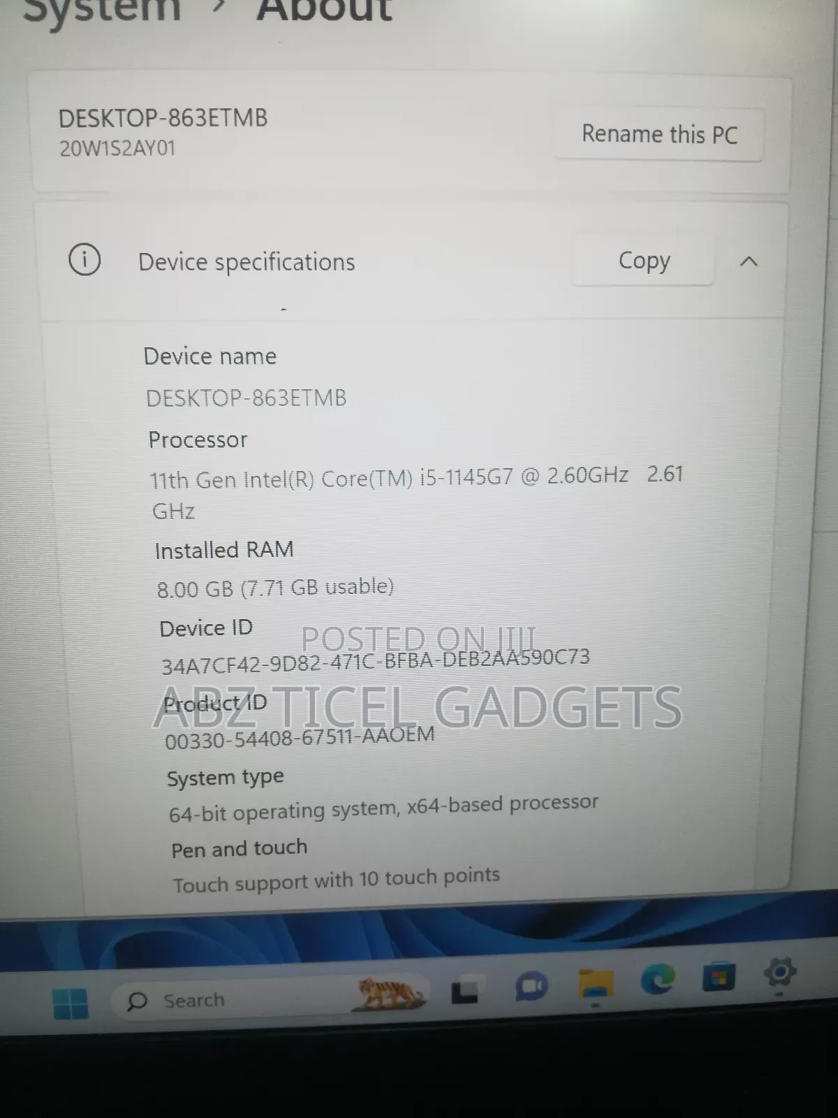 Laptop Lenovo ThinkPad T14 G2 8GB Intel Core I5 SSD 256GB
