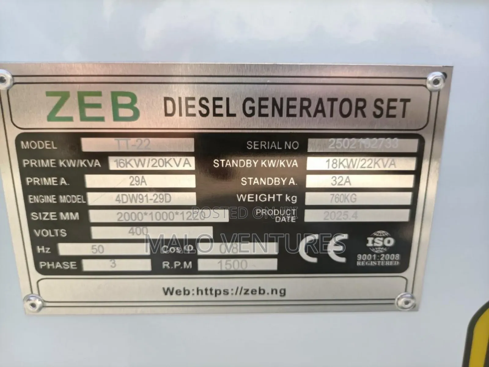 22kva Soundproof Diesel Generator