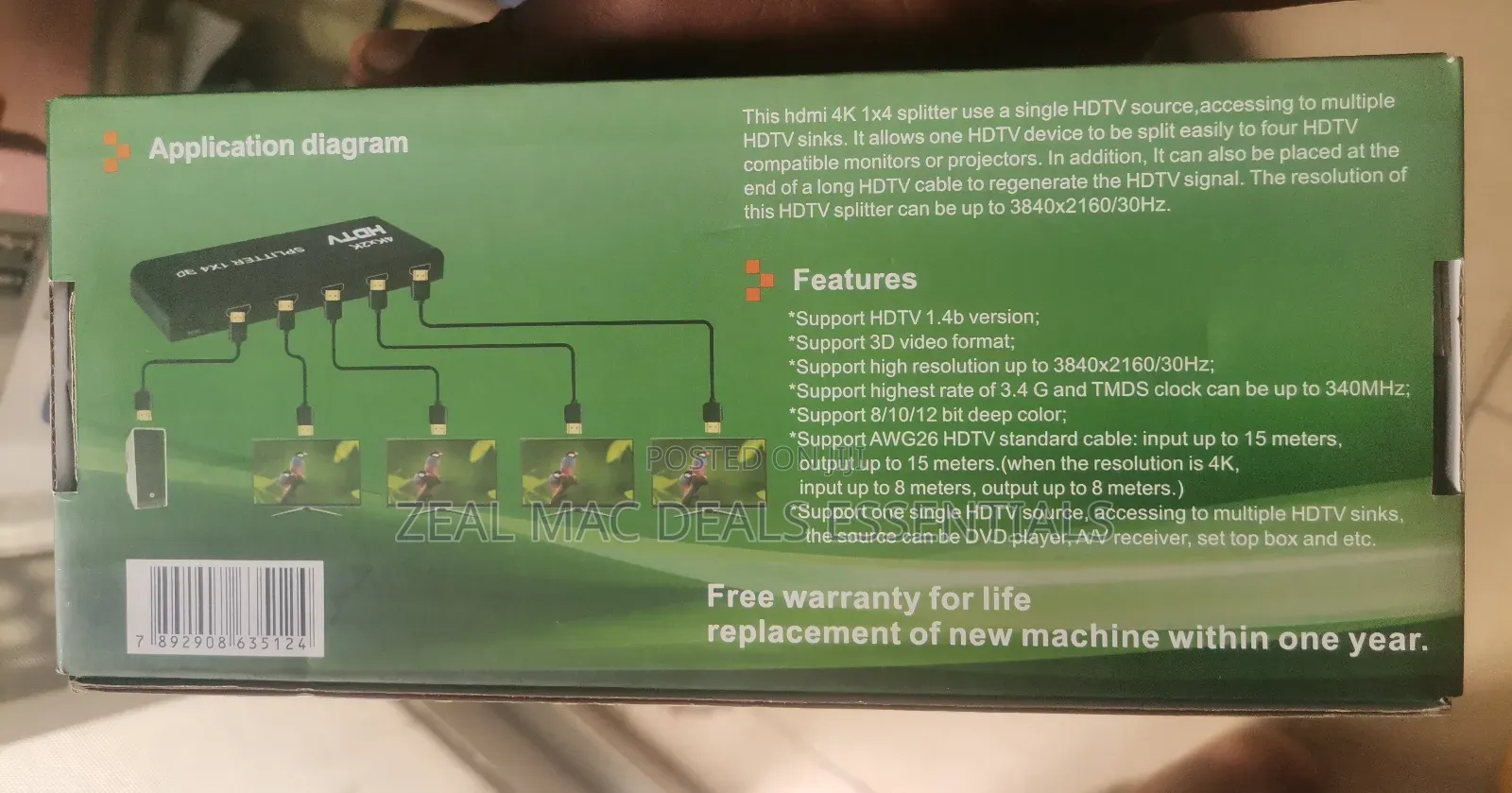 Hdmi Splitter 1x4 Long