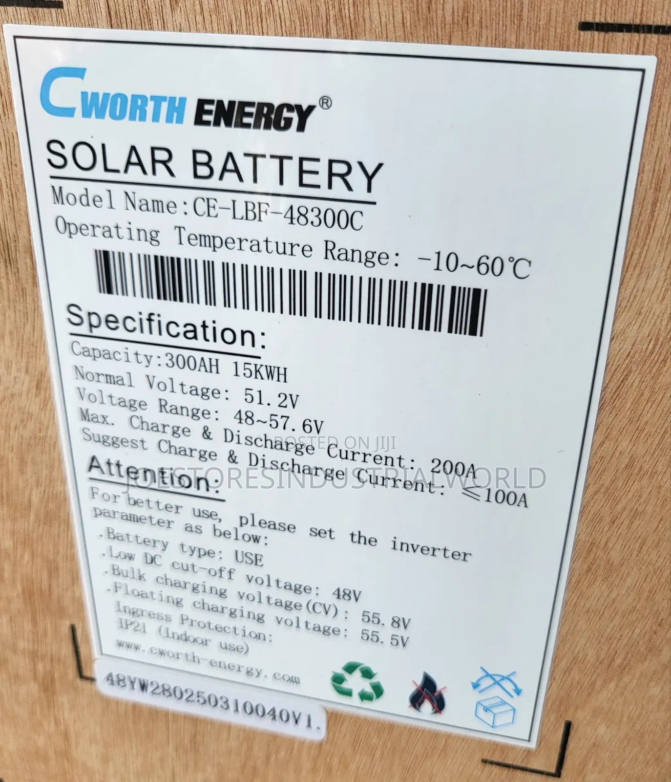 15kwh Cworth Lithium Battery 48v 300ah