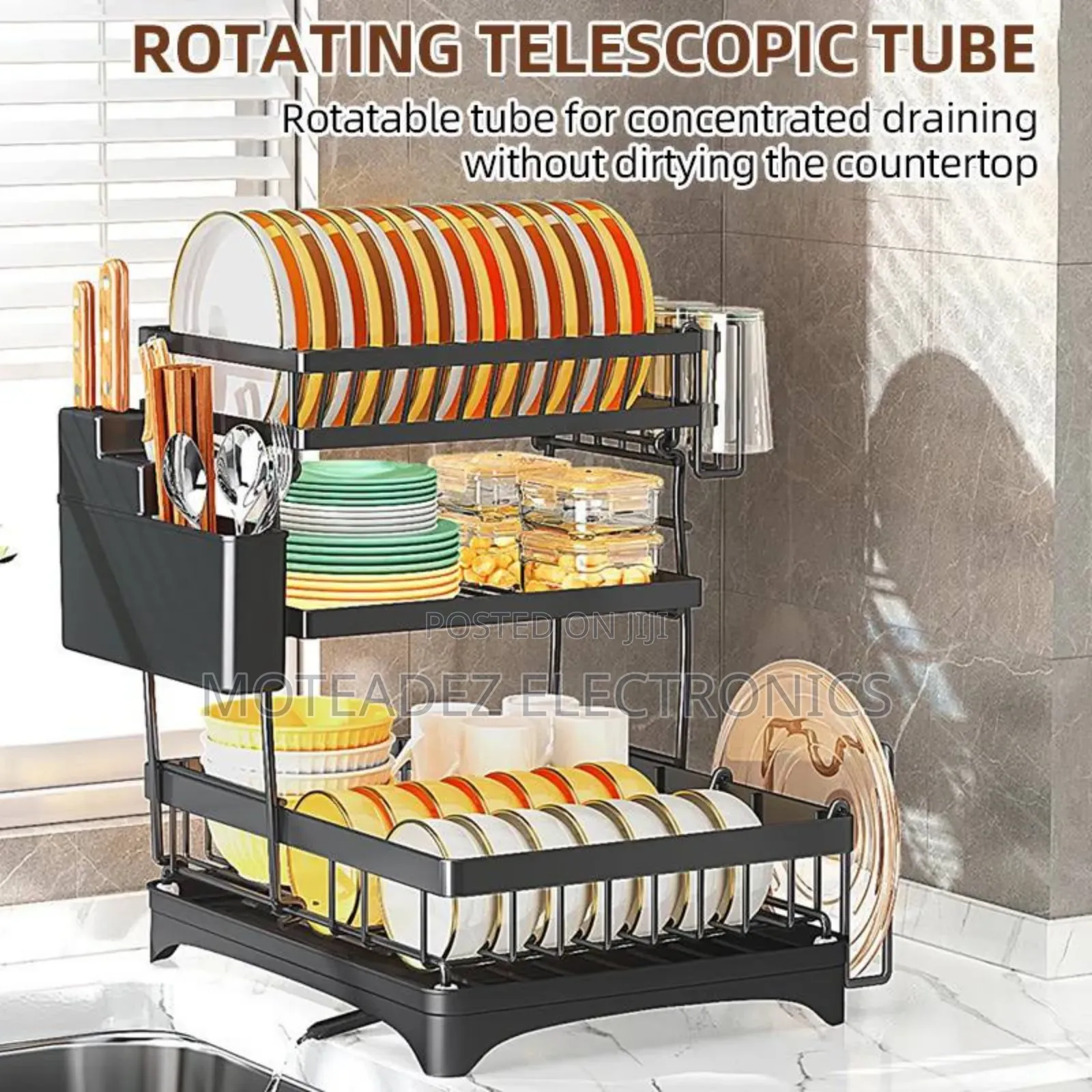 3 Tiers High Quality Anti Rust Steel Classic Plate/Dish Rack